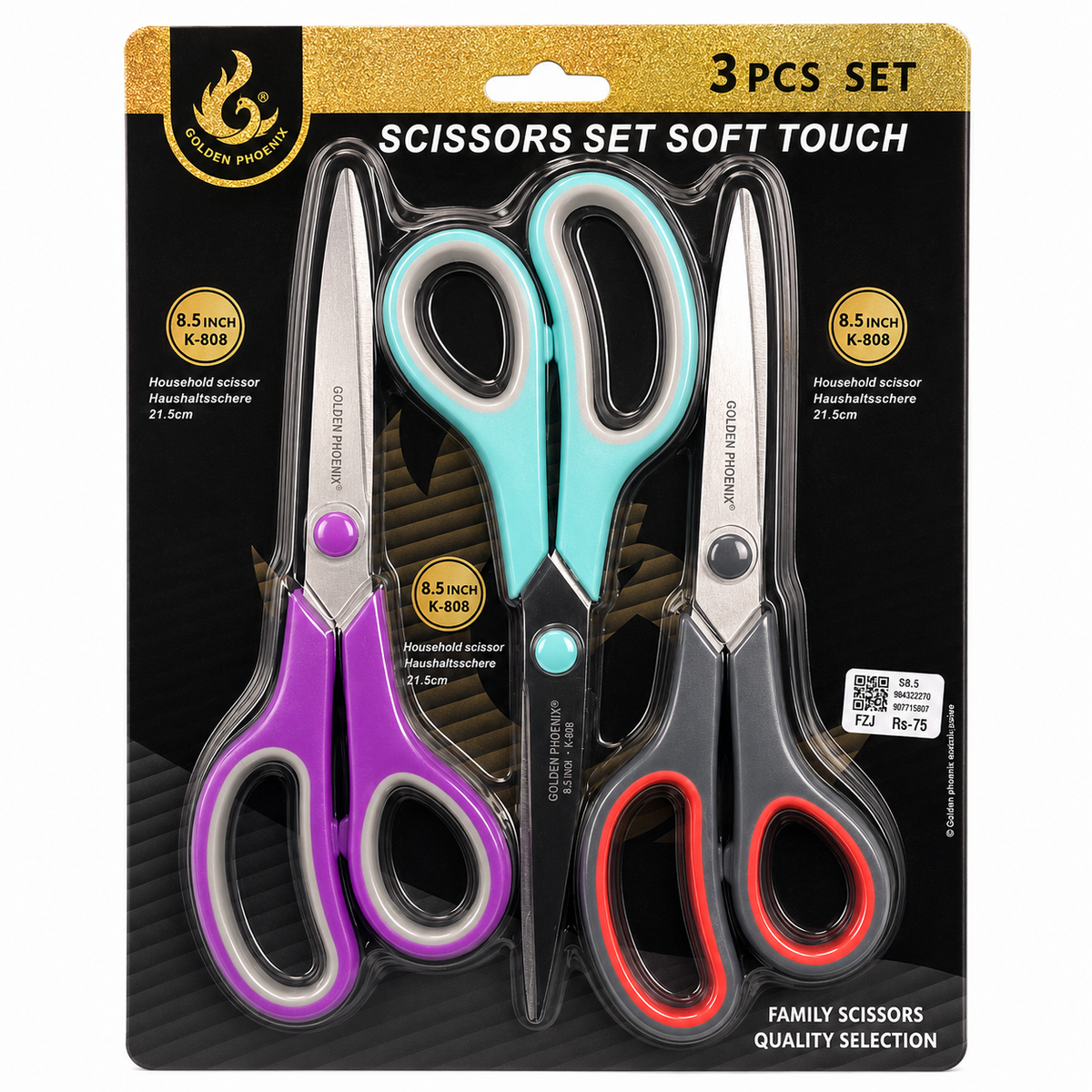 S8 スプラッシュ　アクリルキーリング　8種セット 8.5 inch scissors (S8. 5) 3 pcs set – KnowHowArtCraft