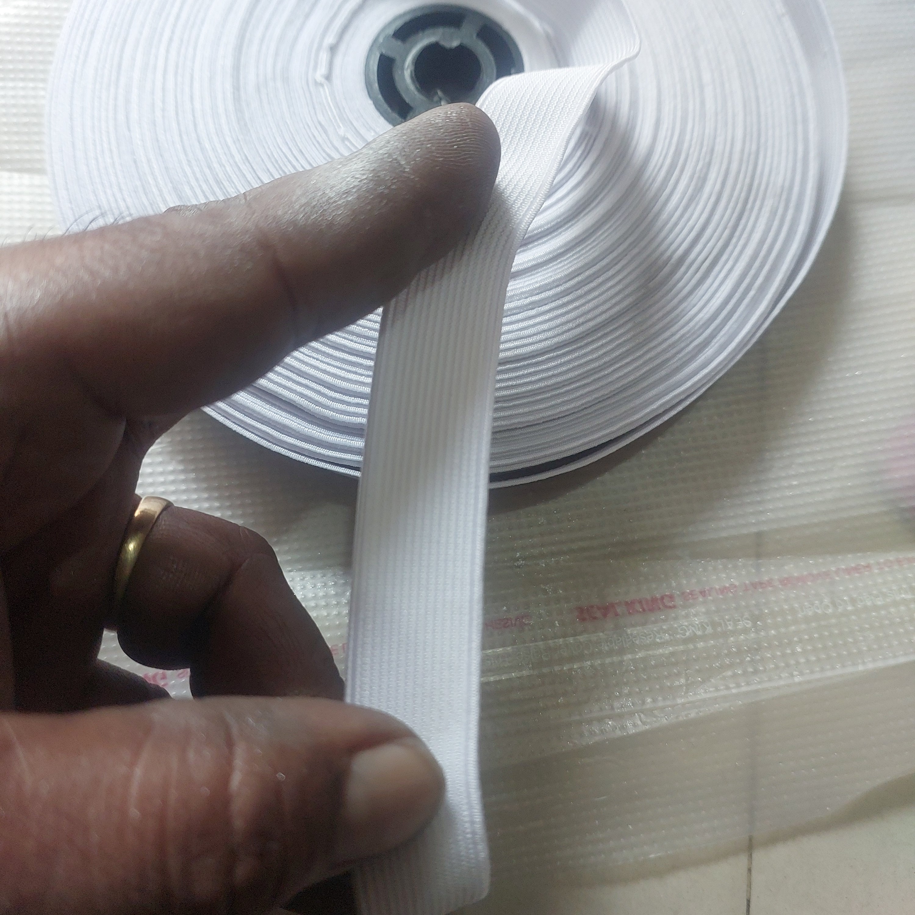 White Elastic ribbon half inch 1 meter