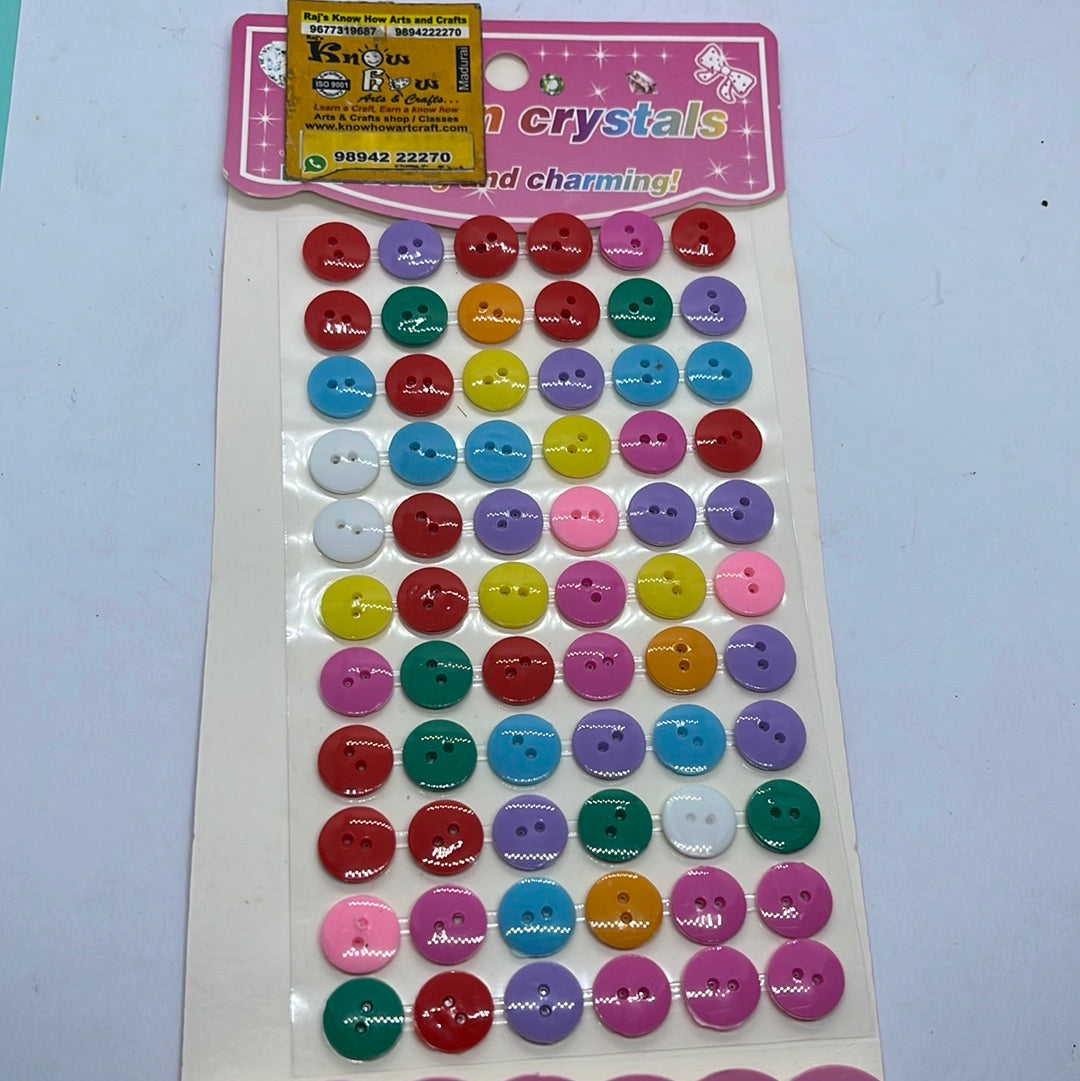Decoration  rainbow round button  stickers - 1 pack