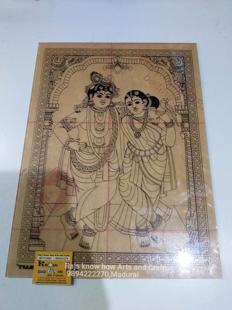 Krishna tanjore reverse glass painting