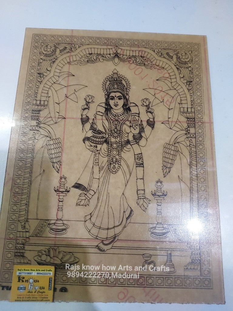 Varalakshmi Tanjore Reverse Fibre Glass Painting