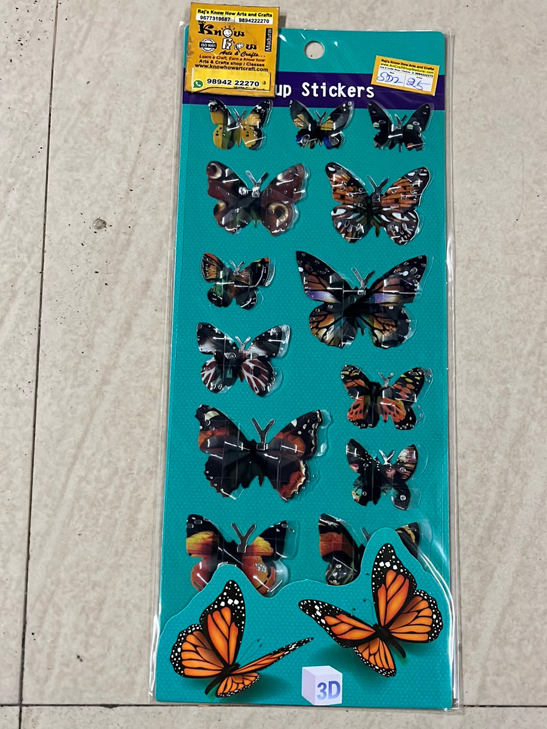 3D Butterfly transparent  sticker