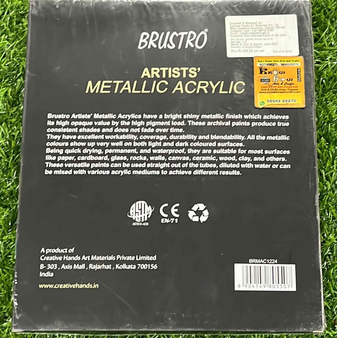 Brustro Artist Metallic Acrylic colour - 24 shades