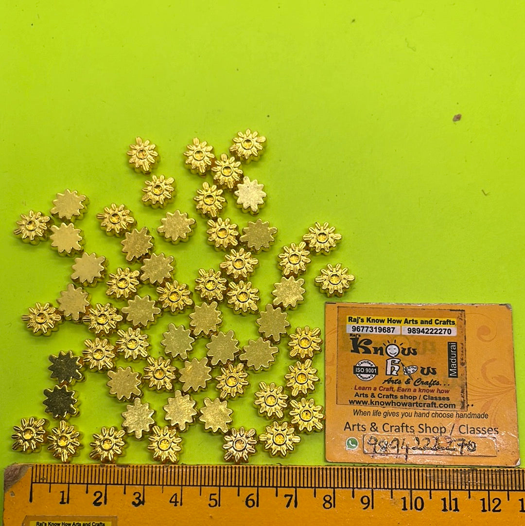 10mm  golden flower beads more than 25pc
