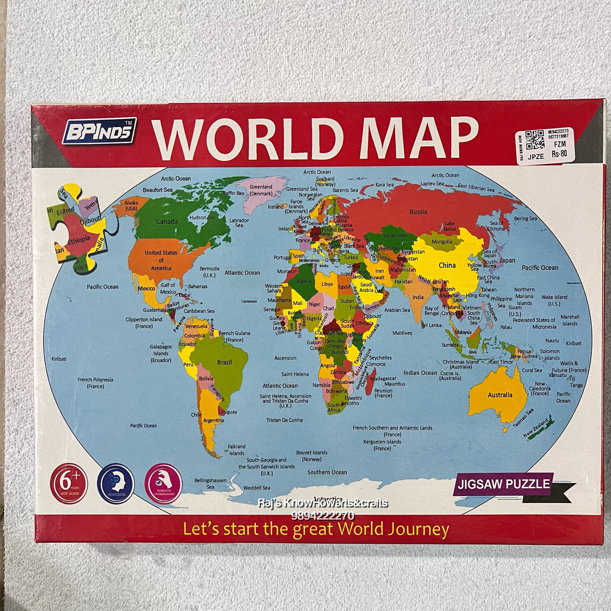 World map Jigsaw Puzzle KnowHowArtCraft