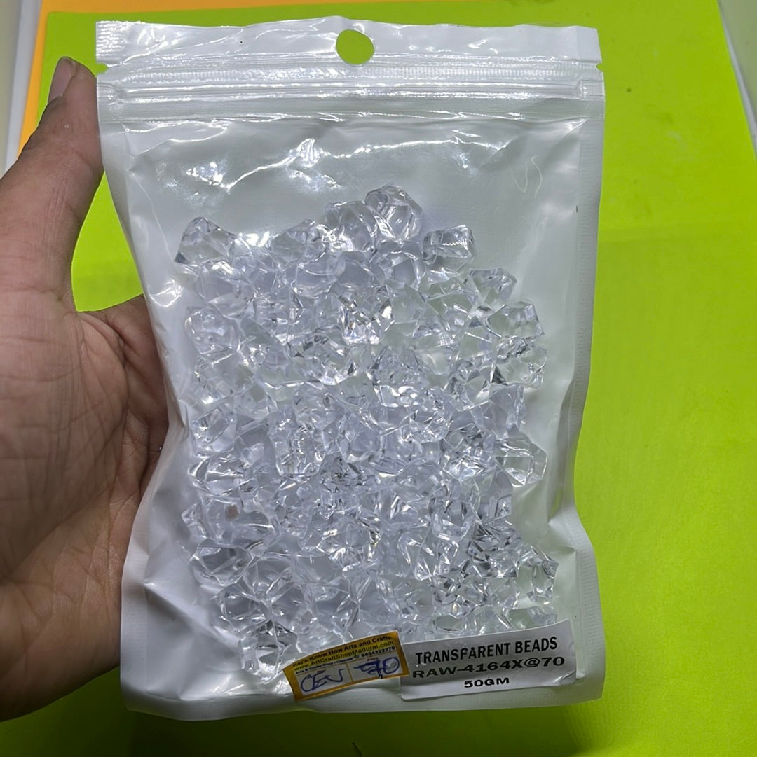 Transparent Diamond  beads 50gm