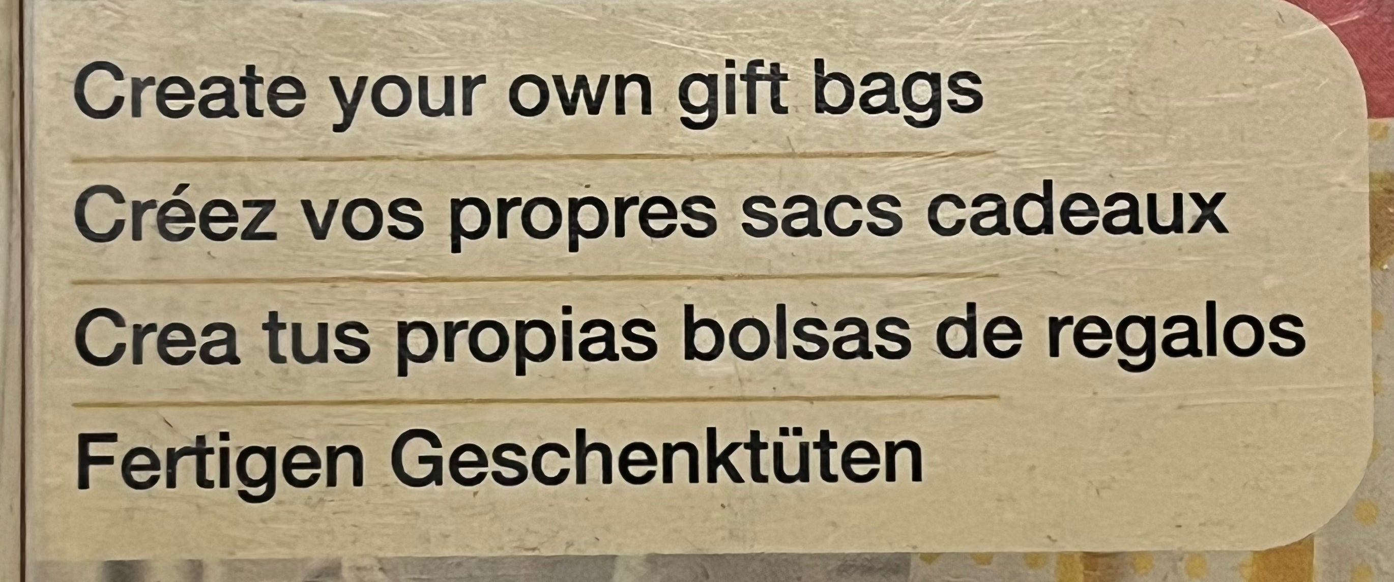 Gift bag punch board
