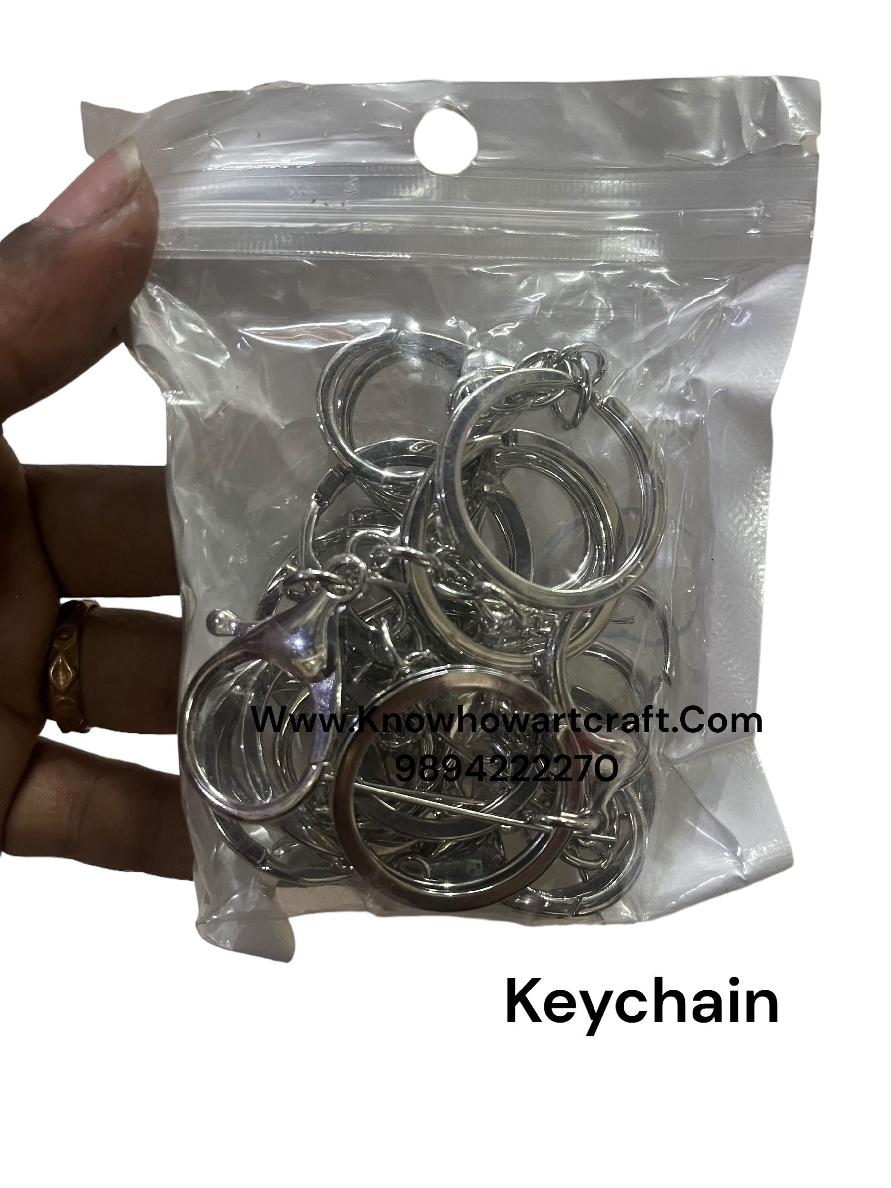 Adjustable screw keychain silver