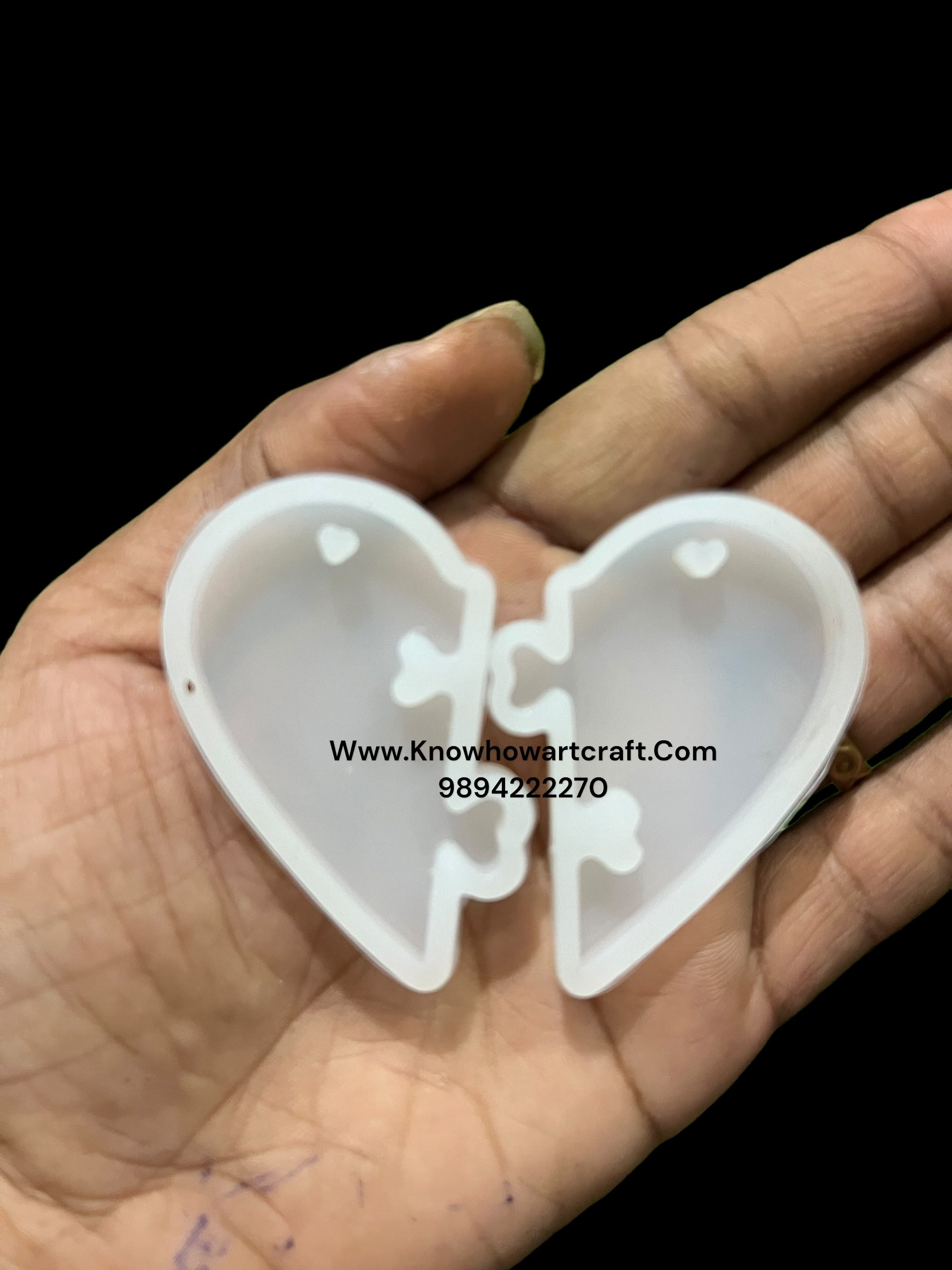 Heart puzzle resin pendant  mold