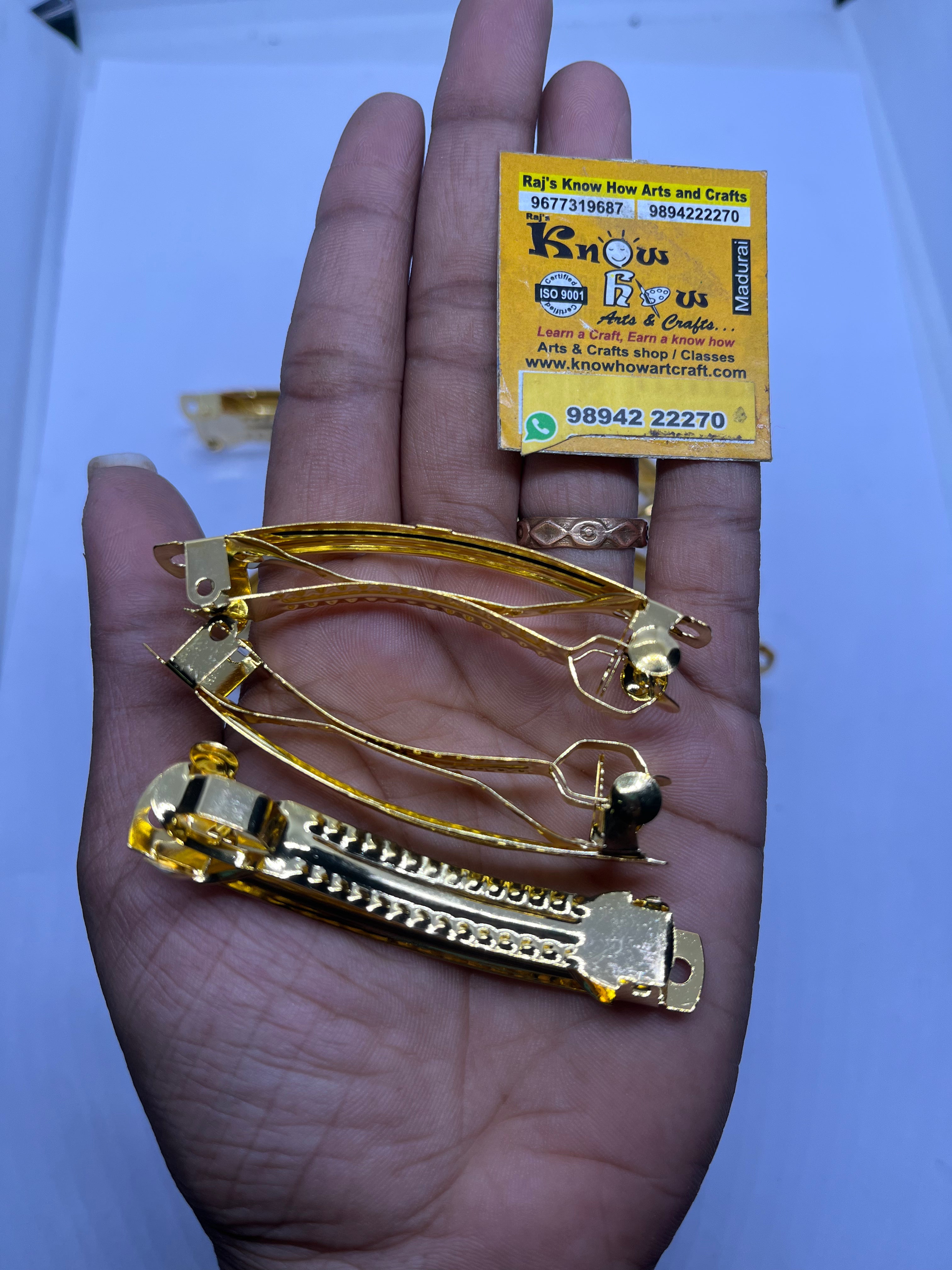 Alligator gold clips 2pc approximately - medium size
