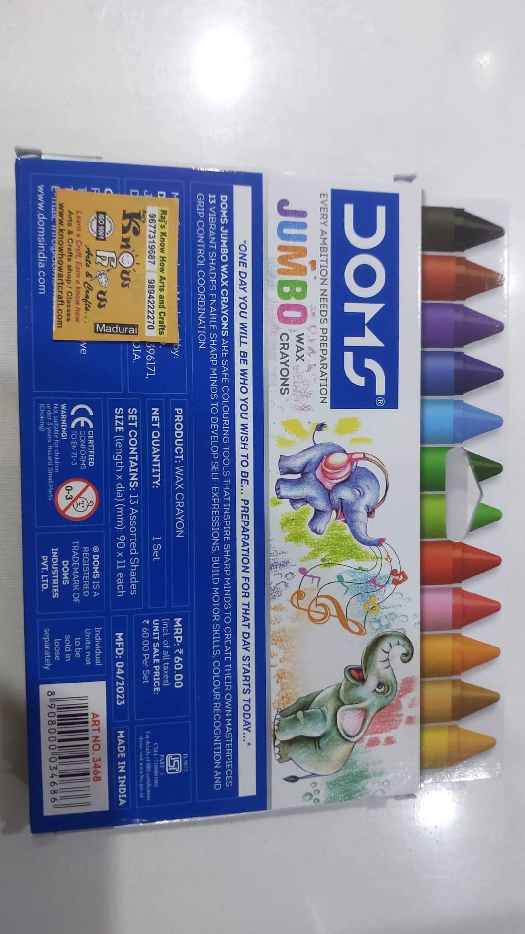 Doms jumbo wax crayons