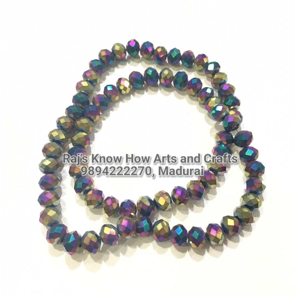 6mm Multicolored crystal beads-1 string