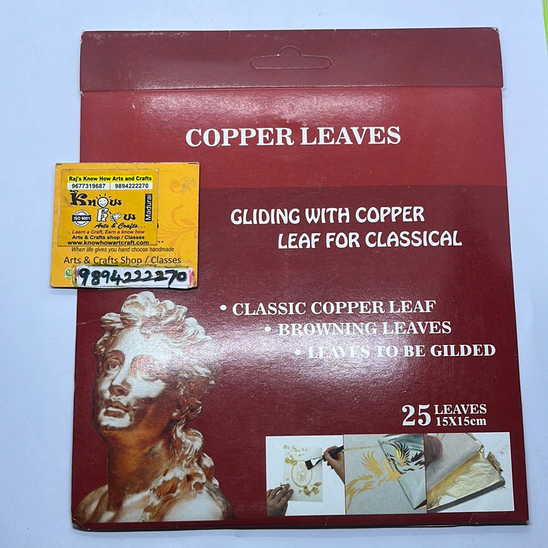 Copper waraq artificial-25 leaves 15x15cm