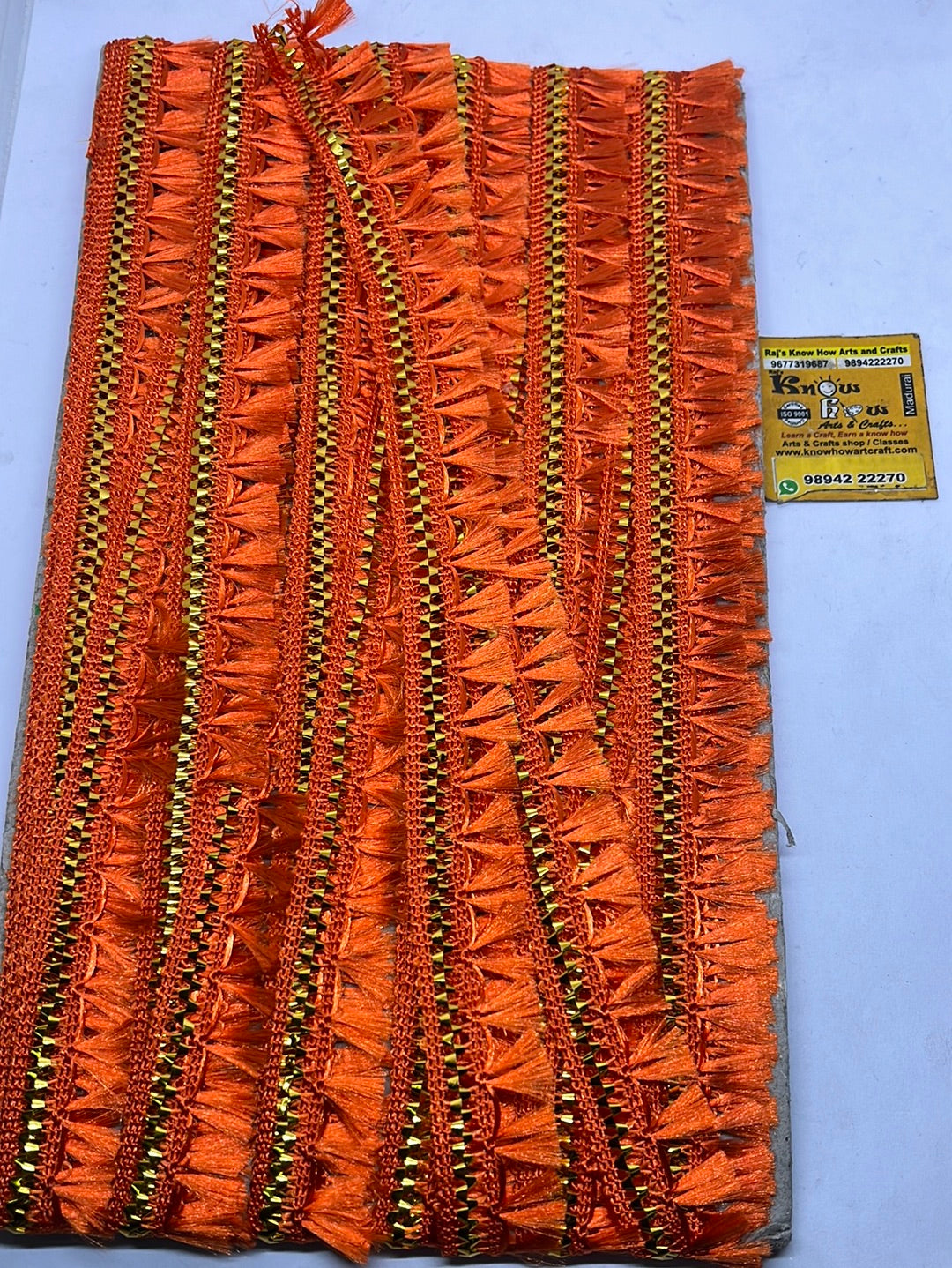 Bright orange  golden punch   lace - 5 metre in a pack