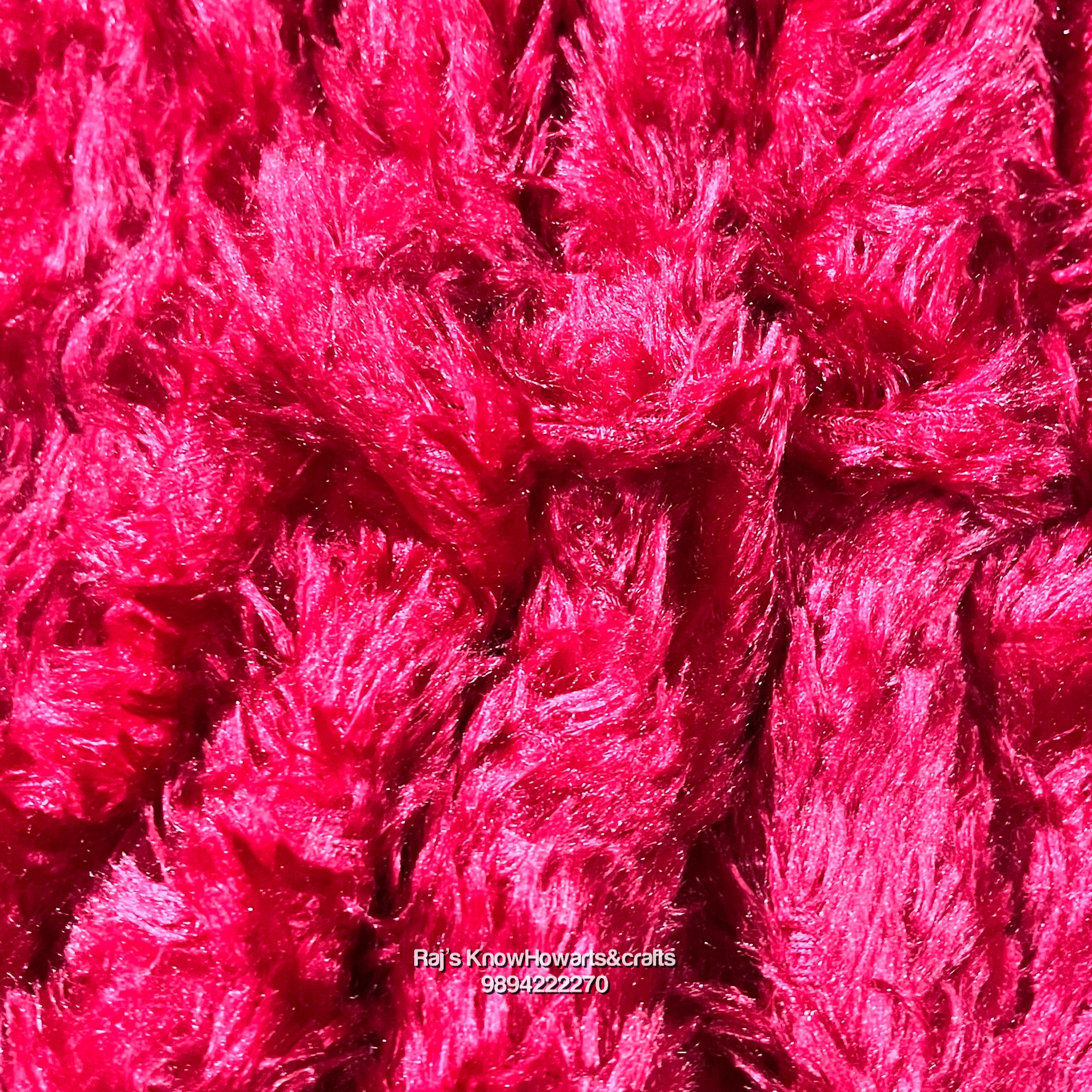 Maroon  fur cloth - 1 meter