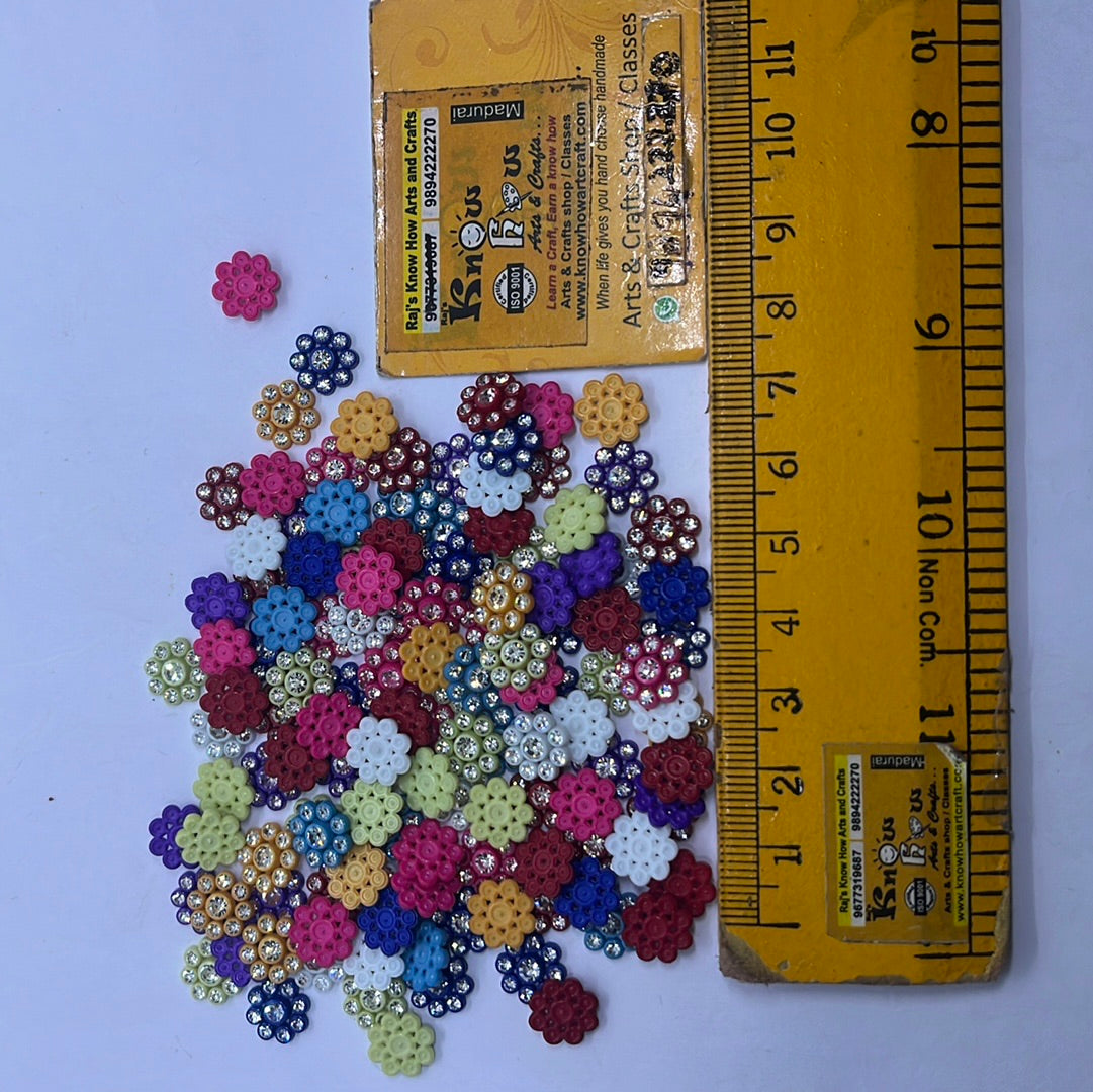 Acrylic aari & Embroidery beads Multicolor  design stone -25g