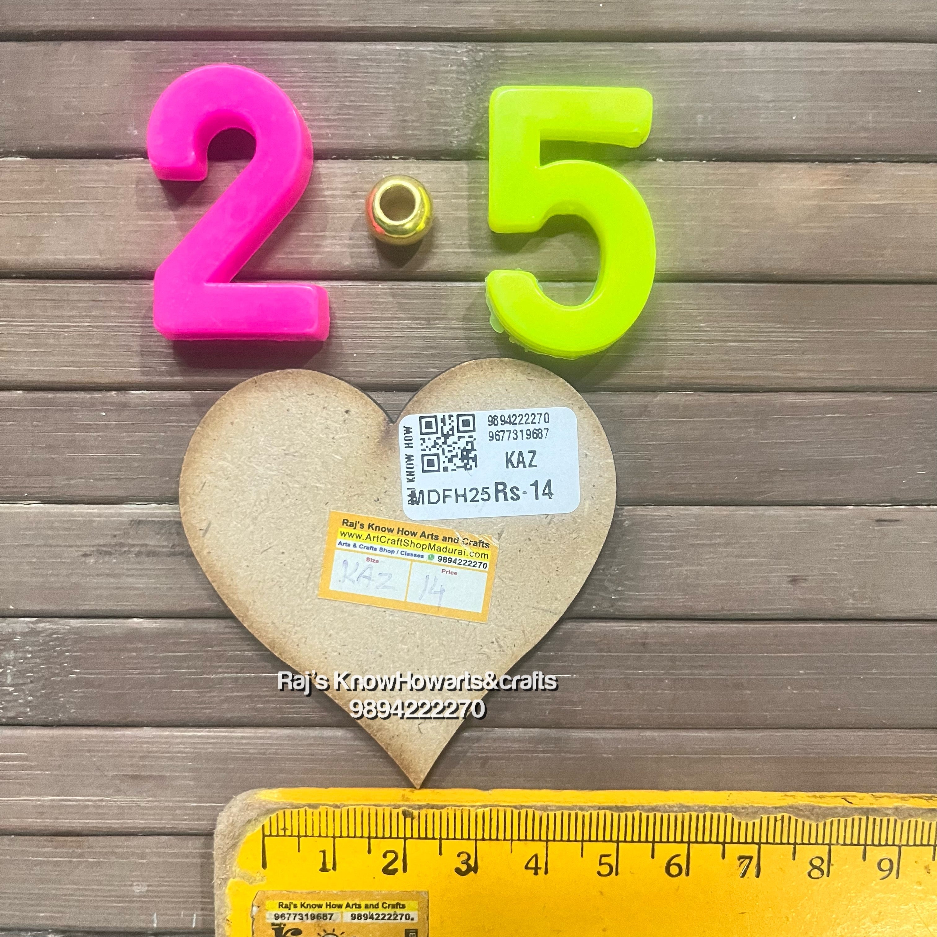 MDF Small Heart 2.5''