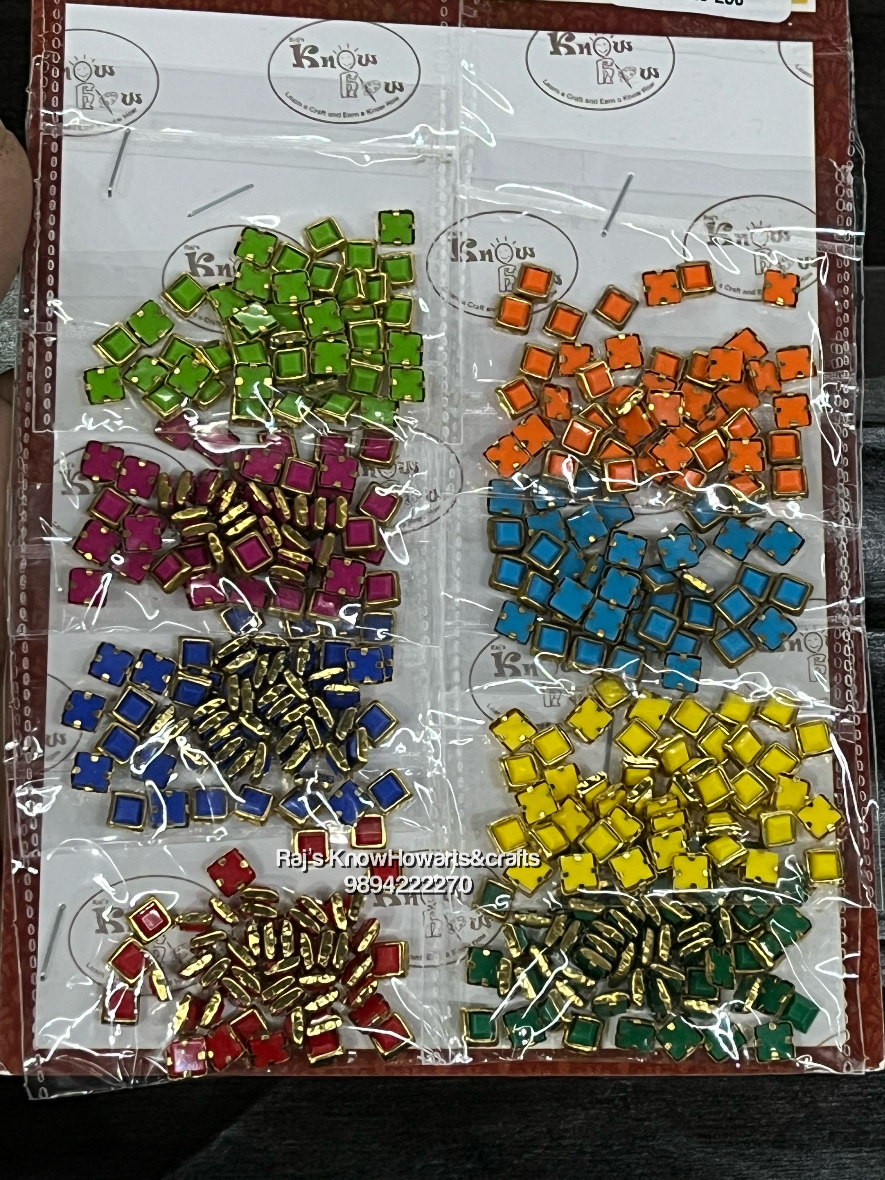 Square colour frame Kundan kit - KIT43