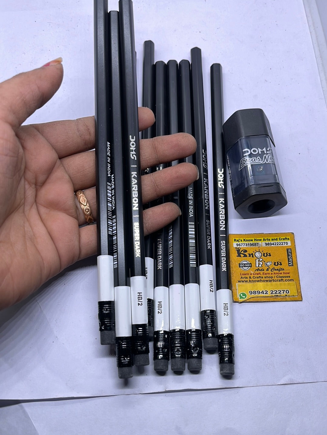 Super dark 10HB/2 graphite Doms 10 pencils + 1 Eraser free