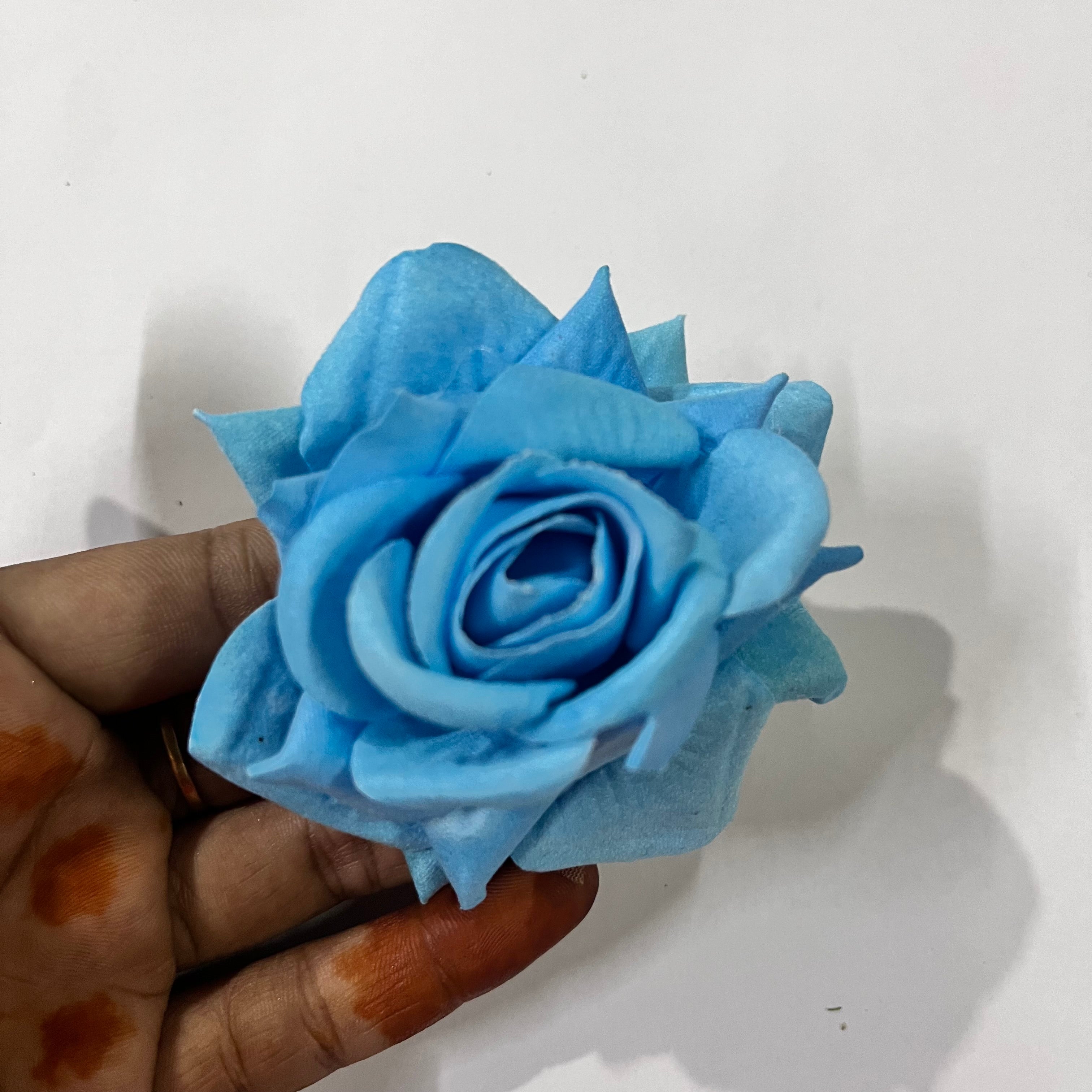 Artificial velvet rose  flower - 5pc