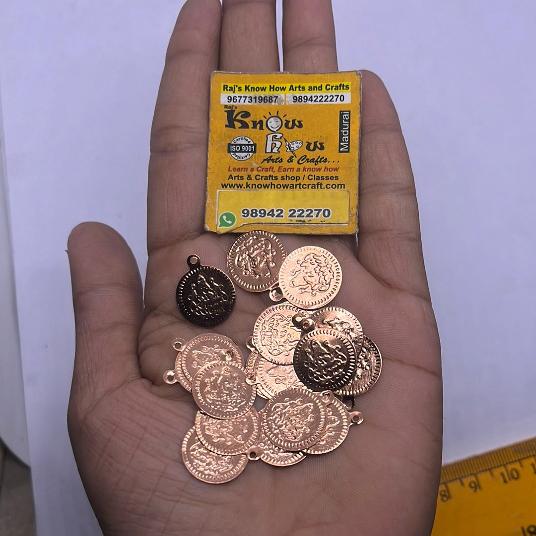 Copper lakshmi coin in jewelry making 25g in a pack