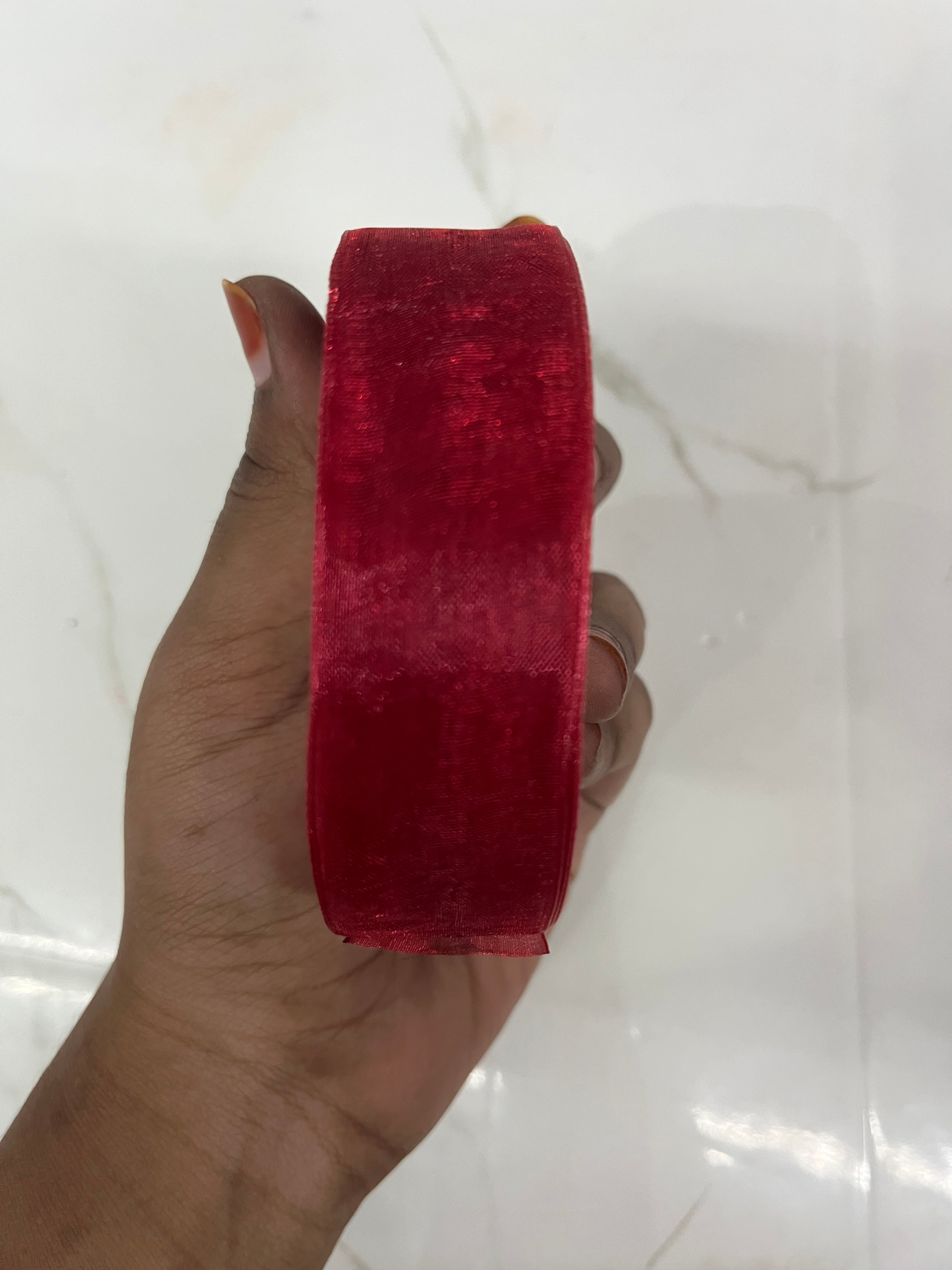 Magenta organza ribbon 1 inch