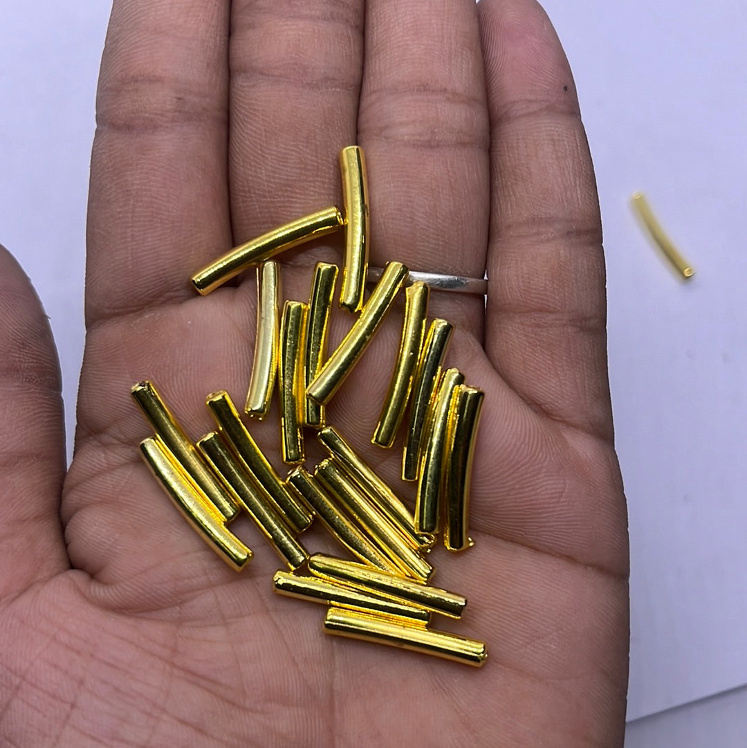 Gold tube beads  jewelry making