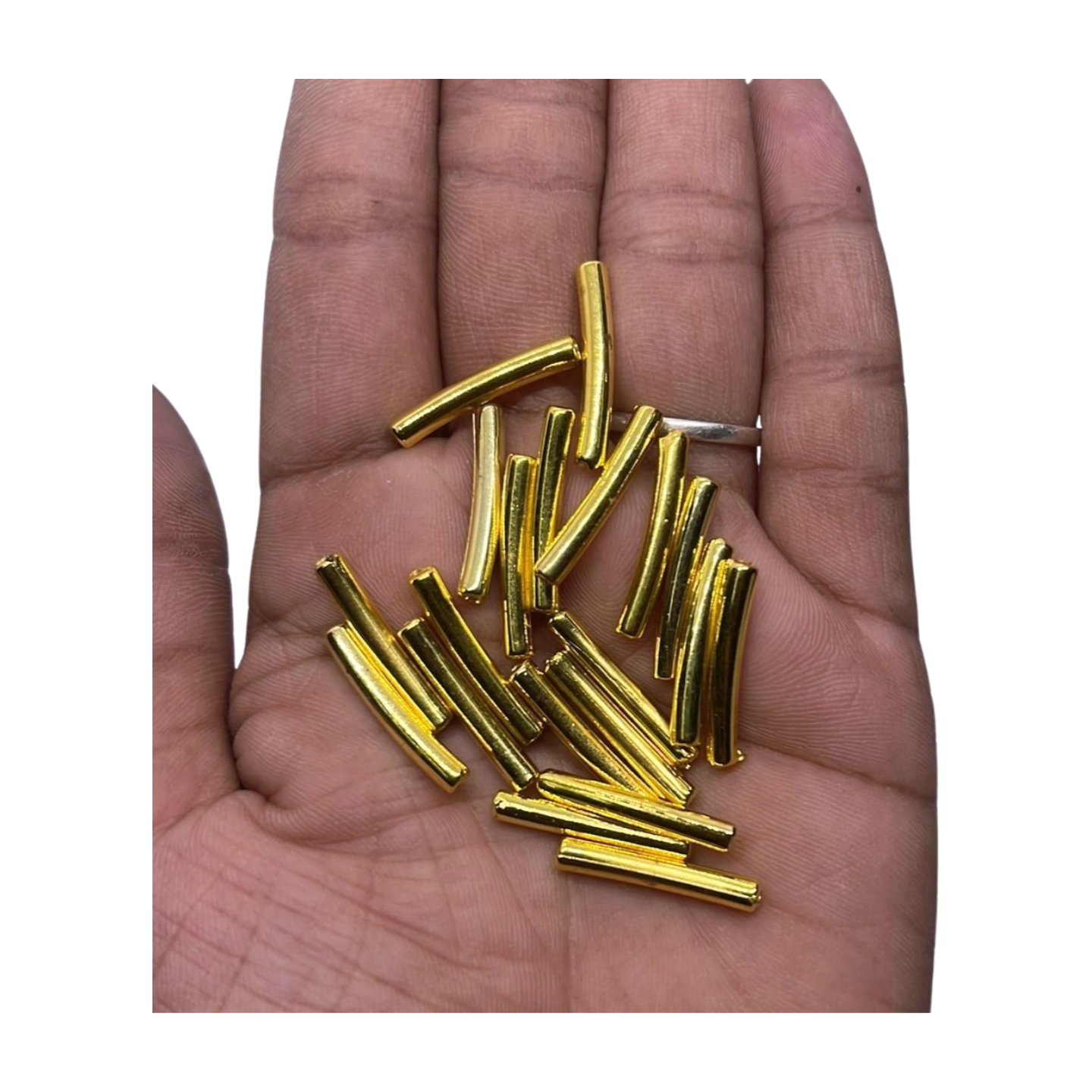 Gold tube beads  jewelry making