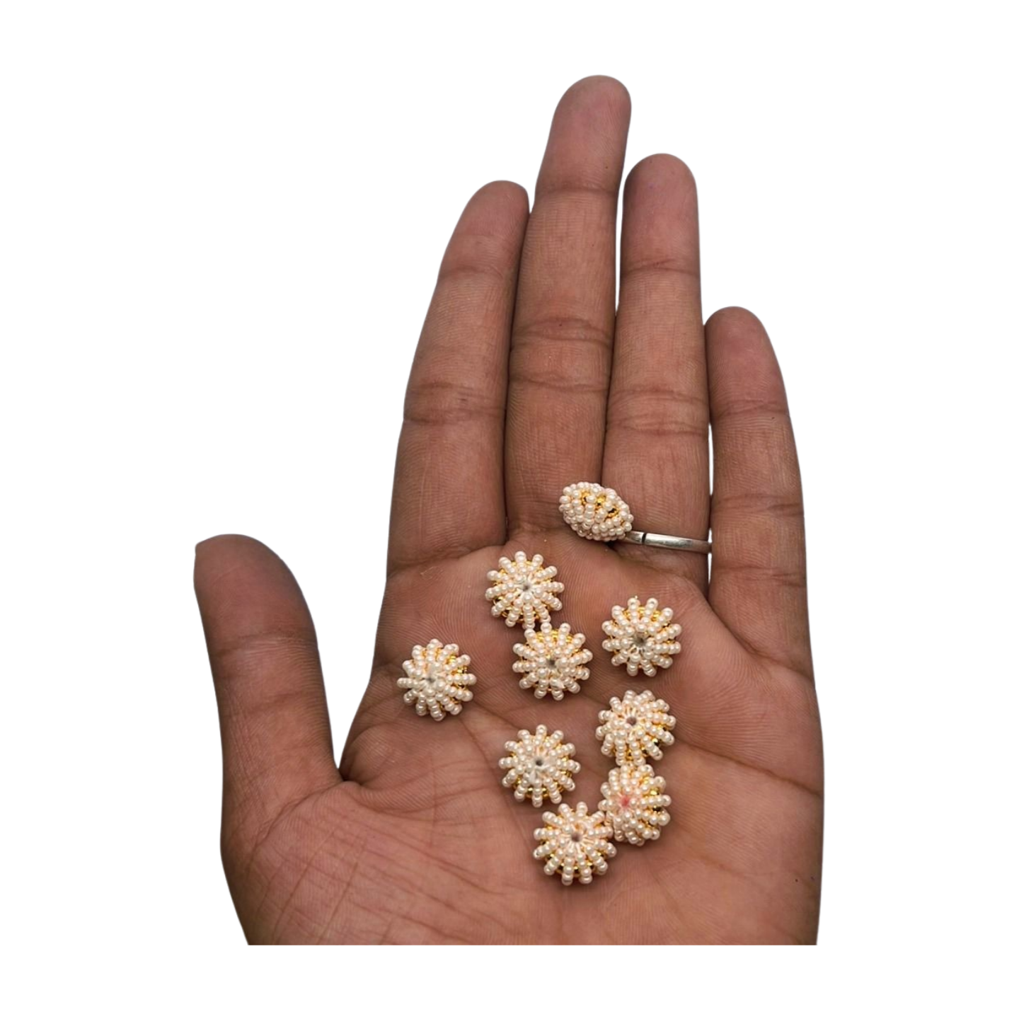 flat pearl ball Artificial jewelry making 5 piece