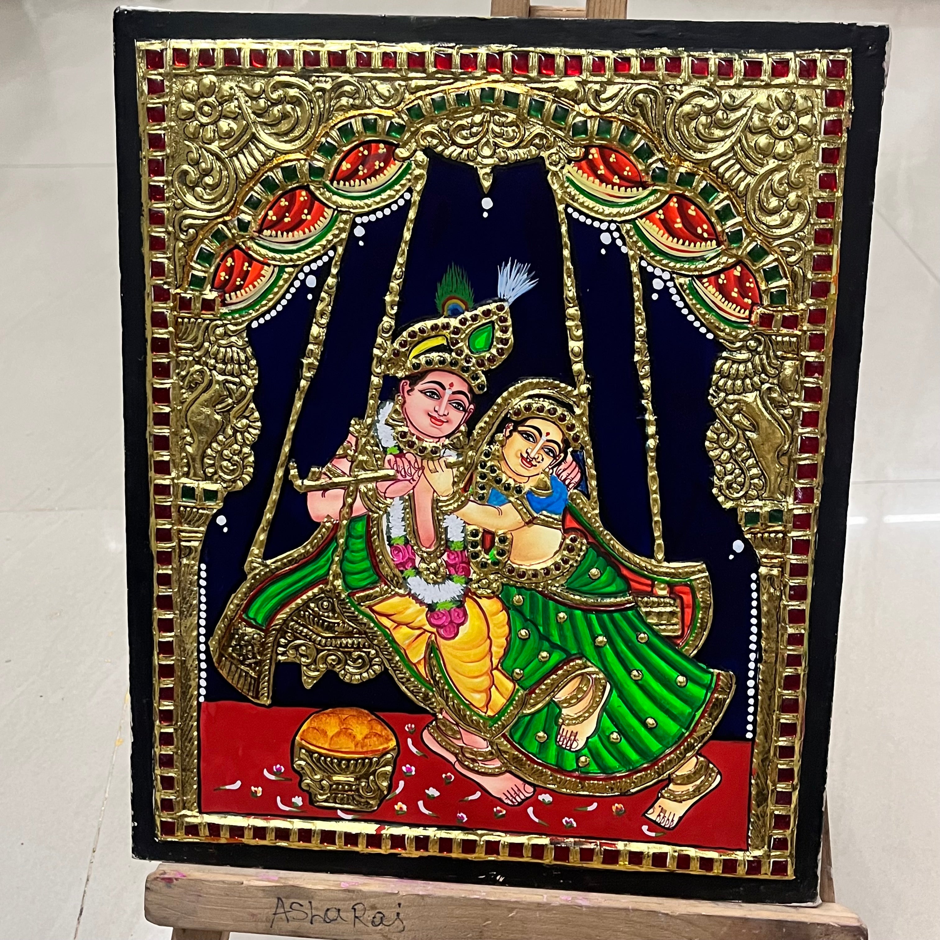 Radha krishna Tanjore painting 10x12(15days delivery form payment date)-1pack