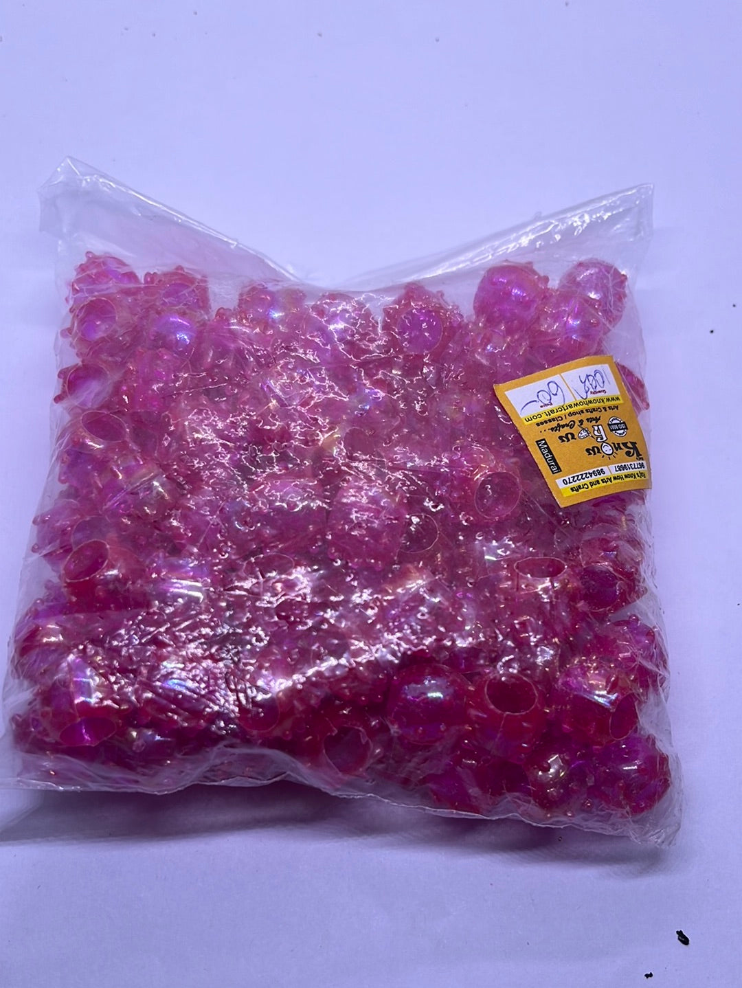 Acrylic pink   color small beads -100g 4