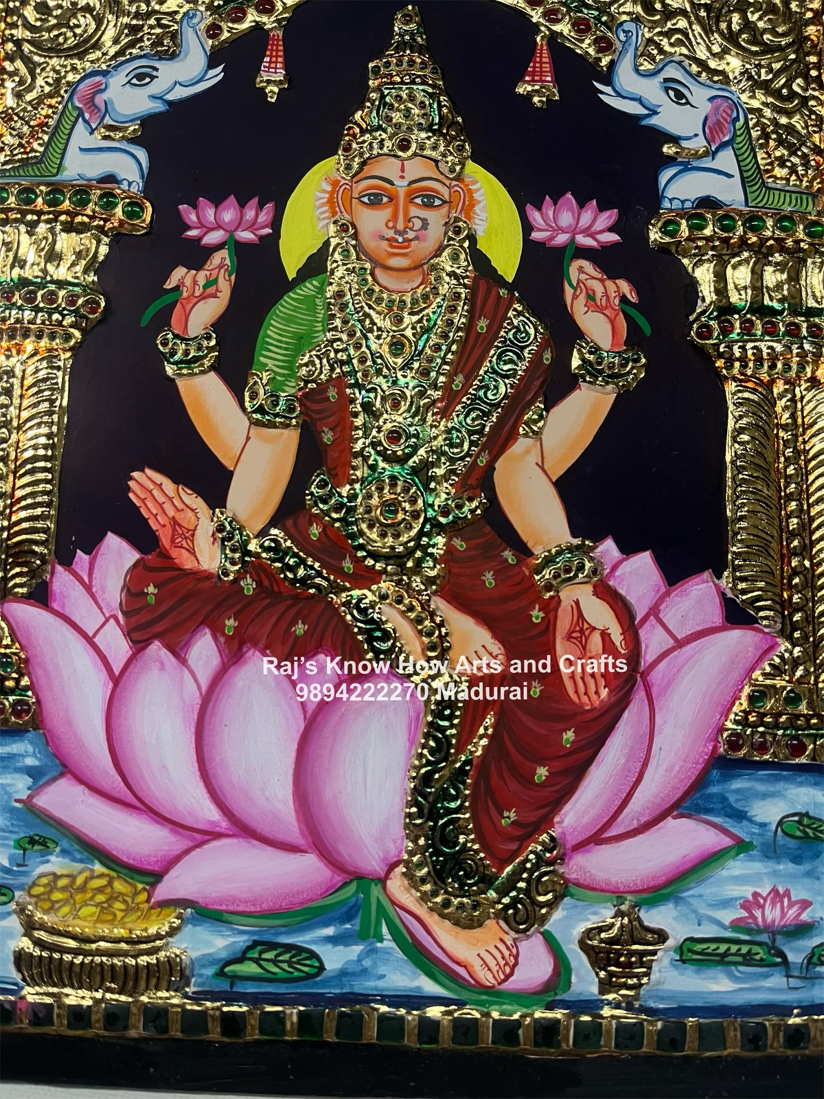 Lakshmi  Tanjore painting 10x8 inch