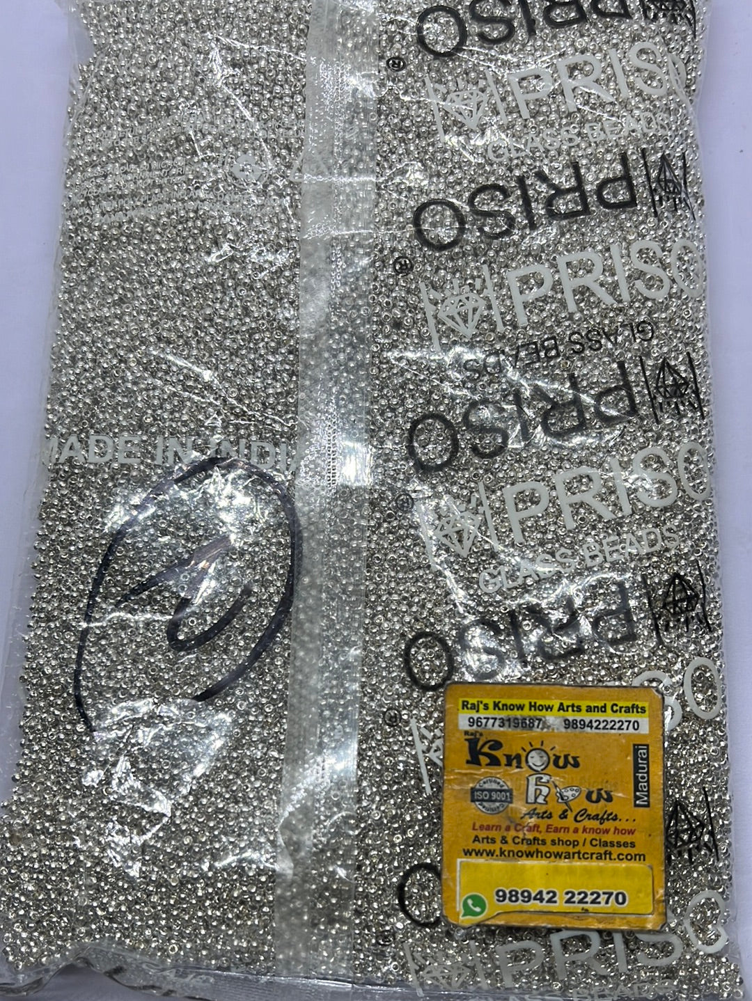Aari silver  Glass beads-450g pack