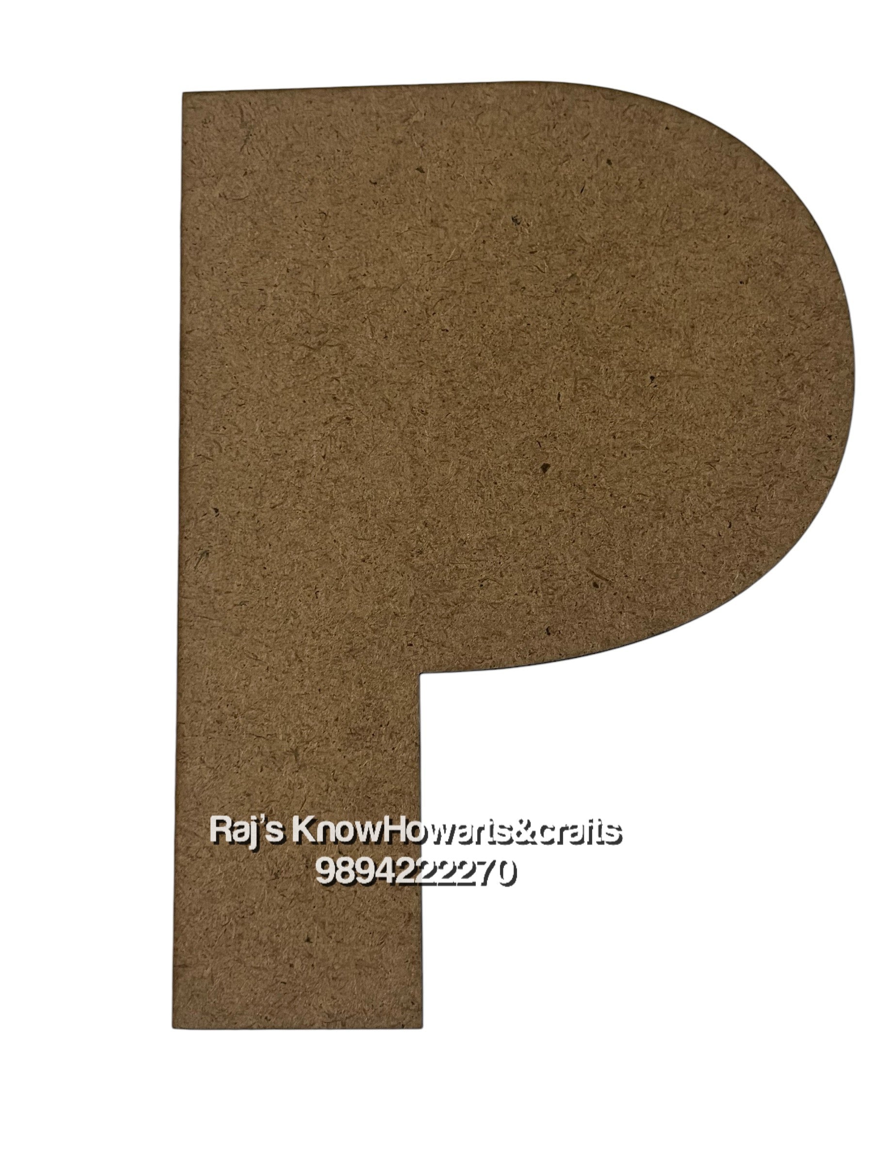 P-6inch 3d Mdf cutout alphabet