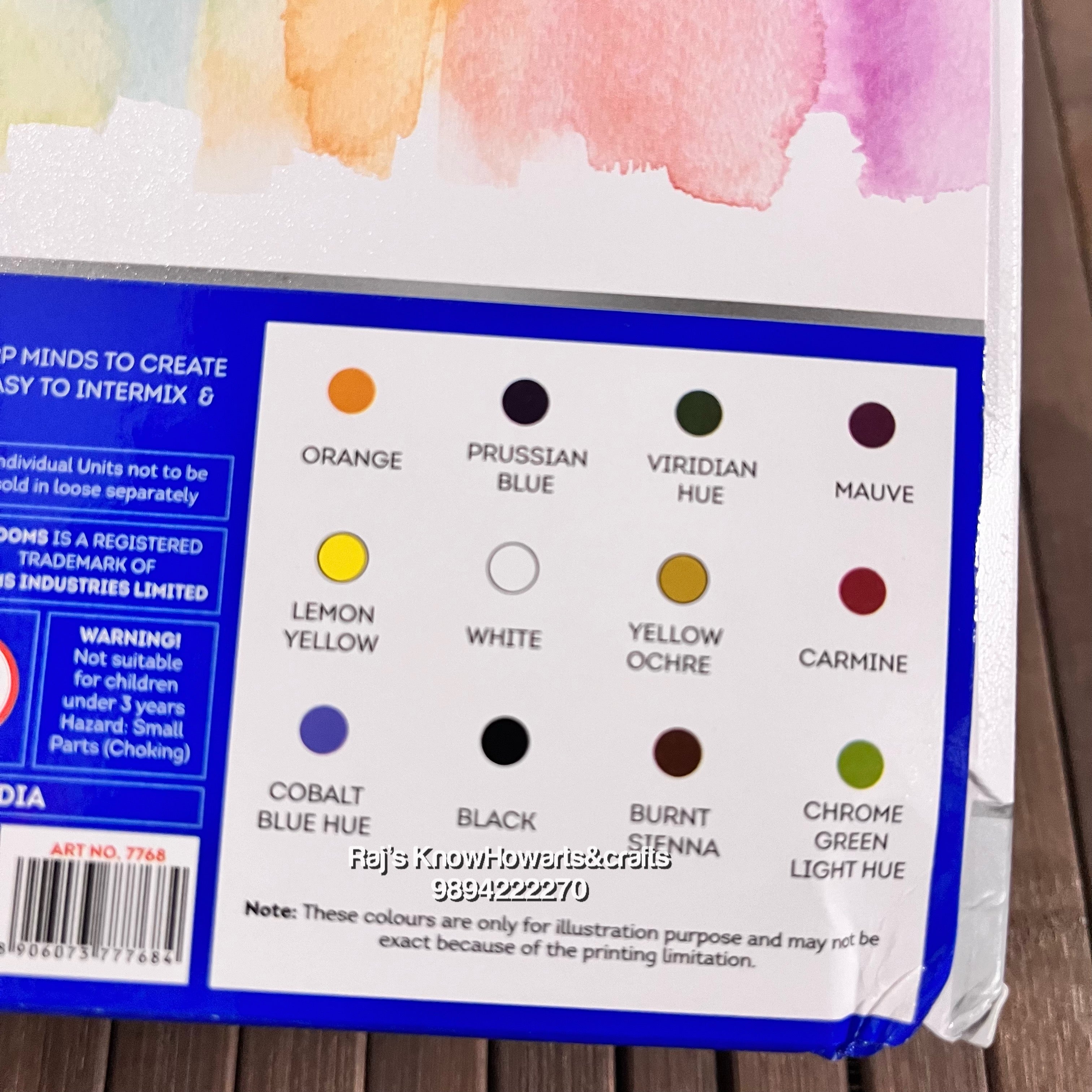 Doms water colour Tubes 12 shades