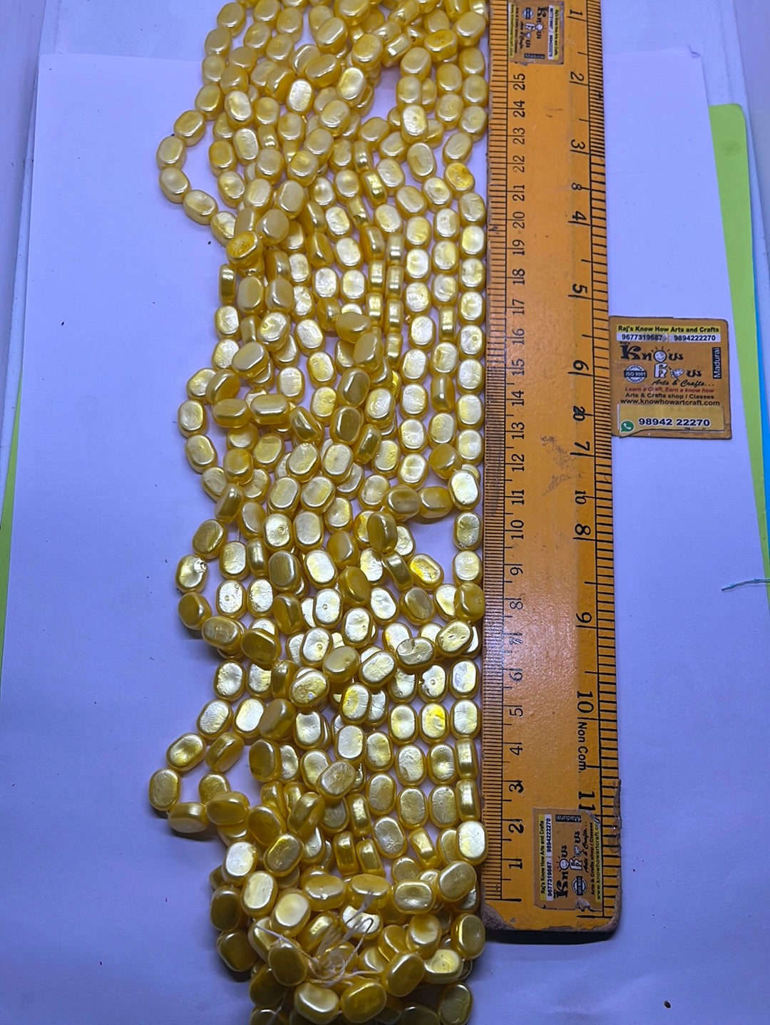 Yellow color Tablet beads 1 punch - 9