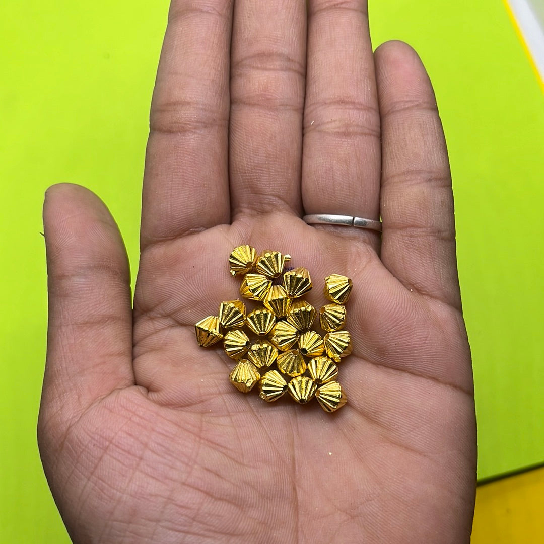 Golden bead  jewelry making stones  more than 25pc
