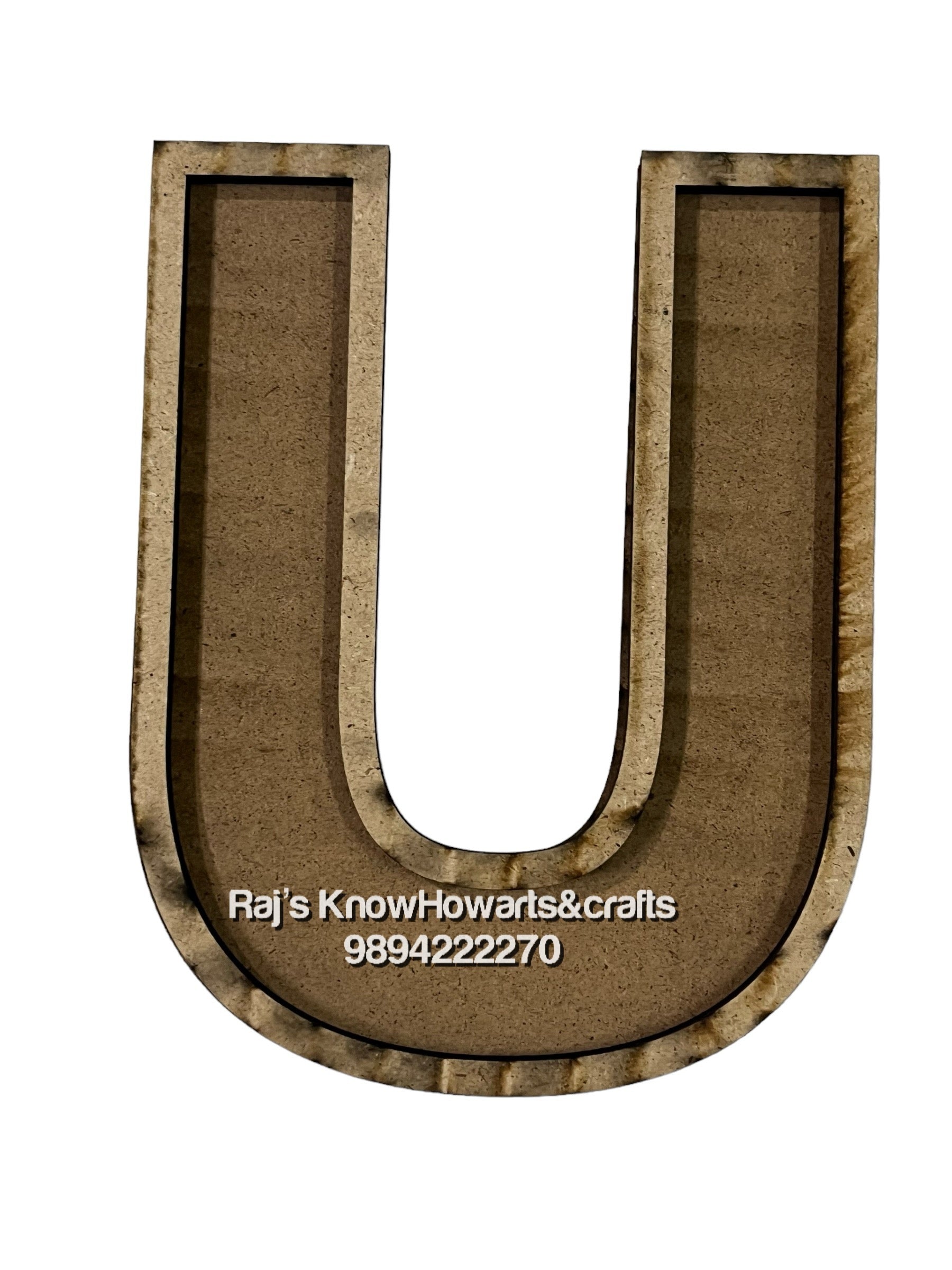 U-6inch 3d Mdf cutout alphabet