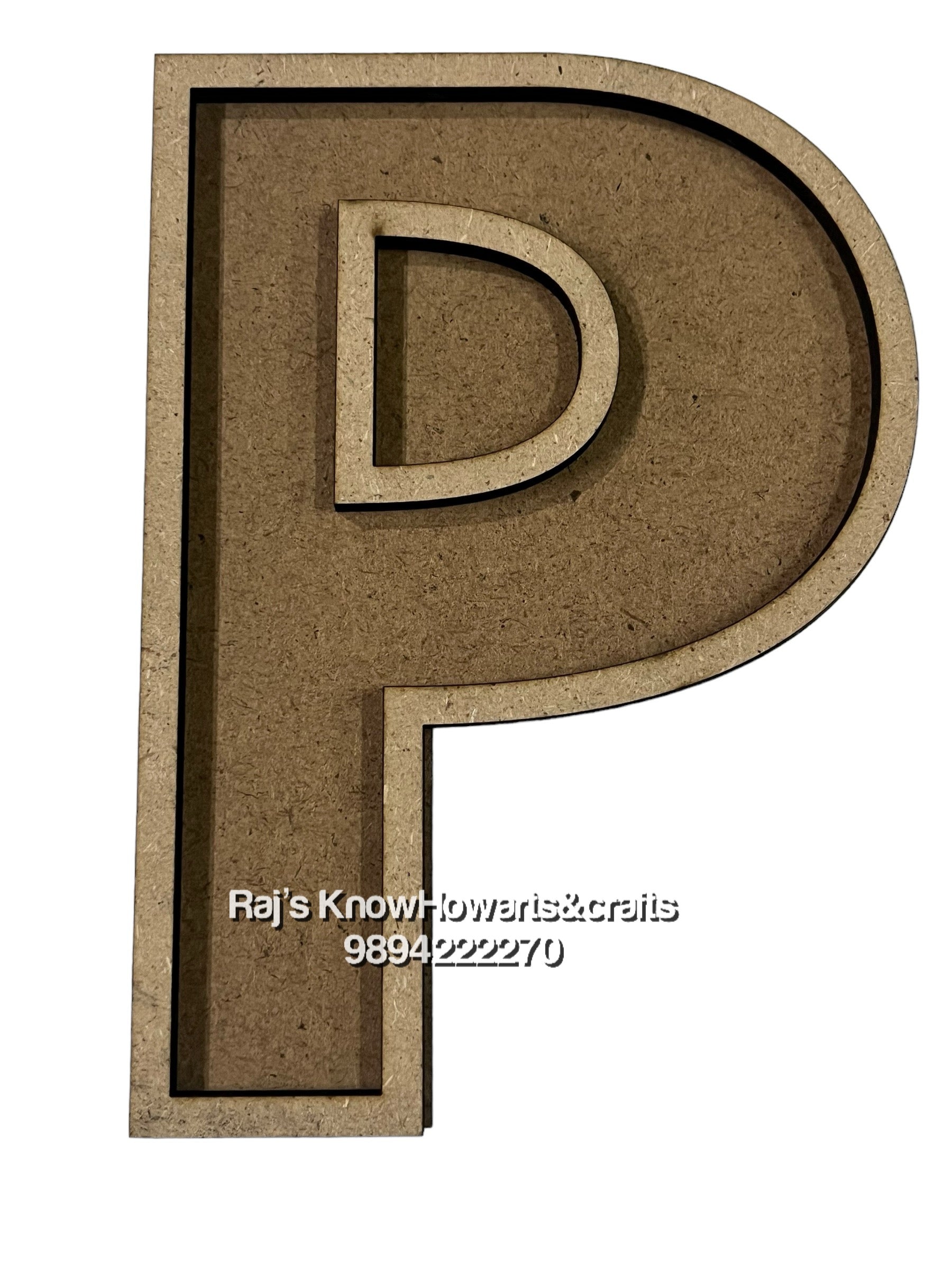 P-6inch 3d Mdf cutout alphabet
