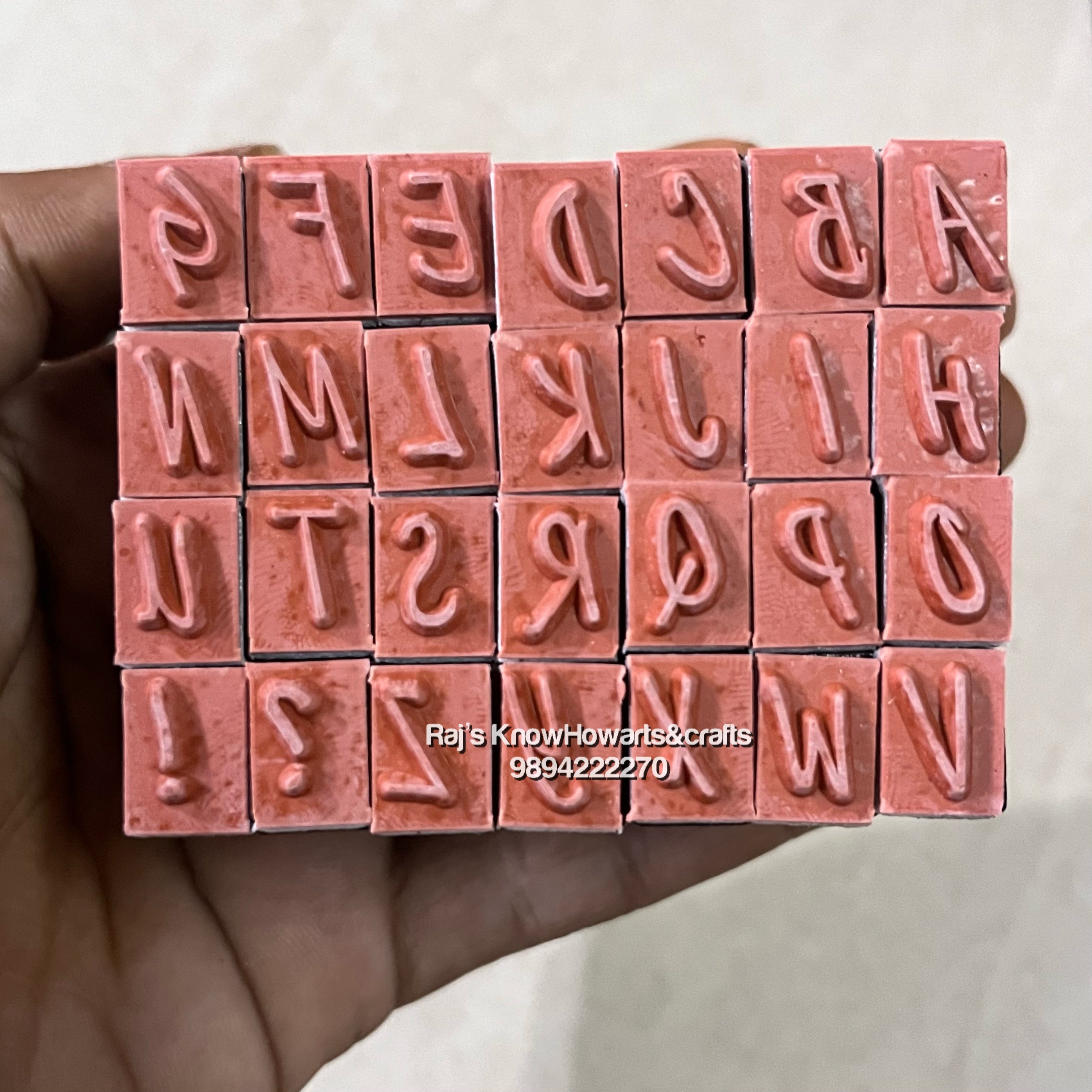 Wooden stamp Alphabet uppercase (28 pcs)