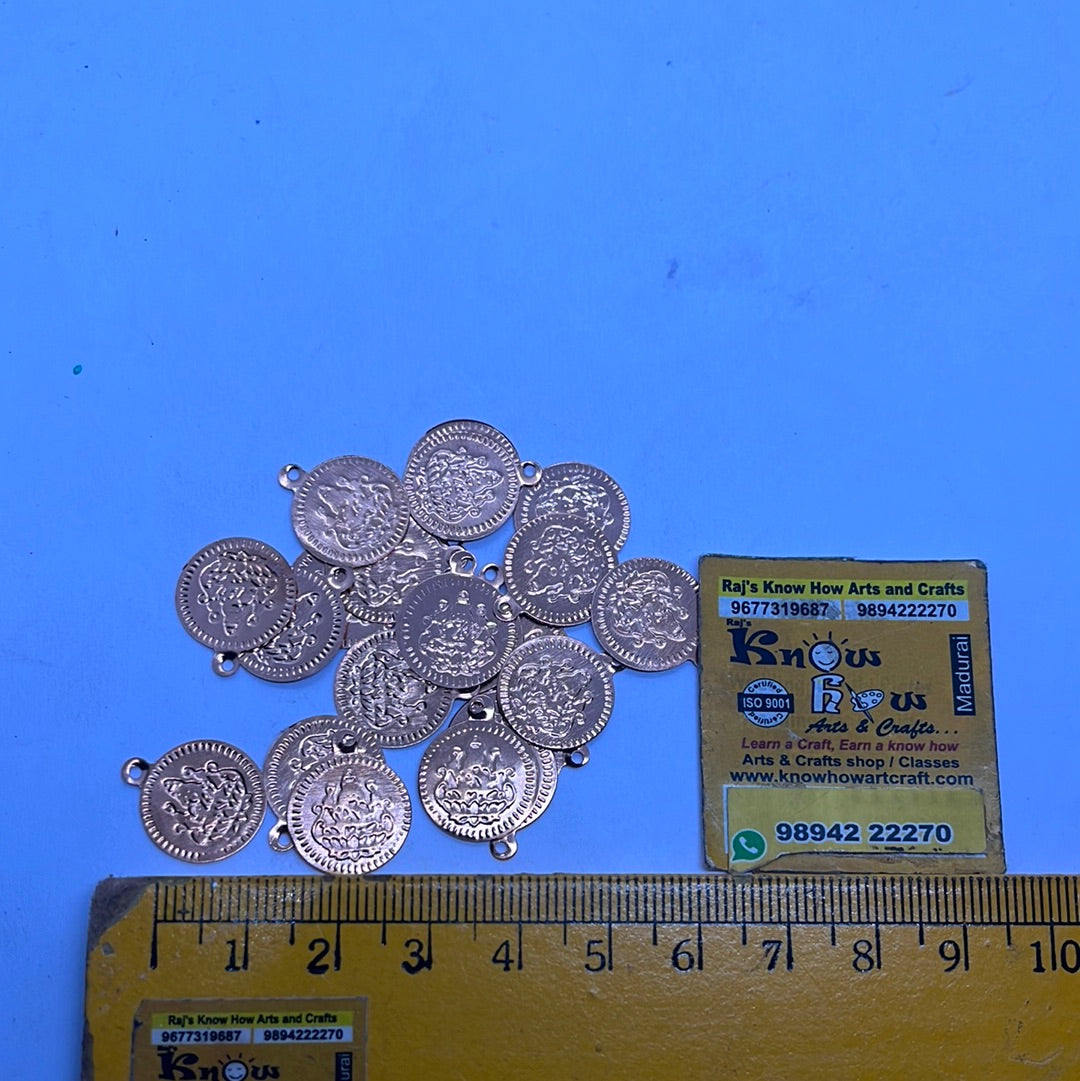 Copper lakshmi coin in jewelry making 25g in a pack