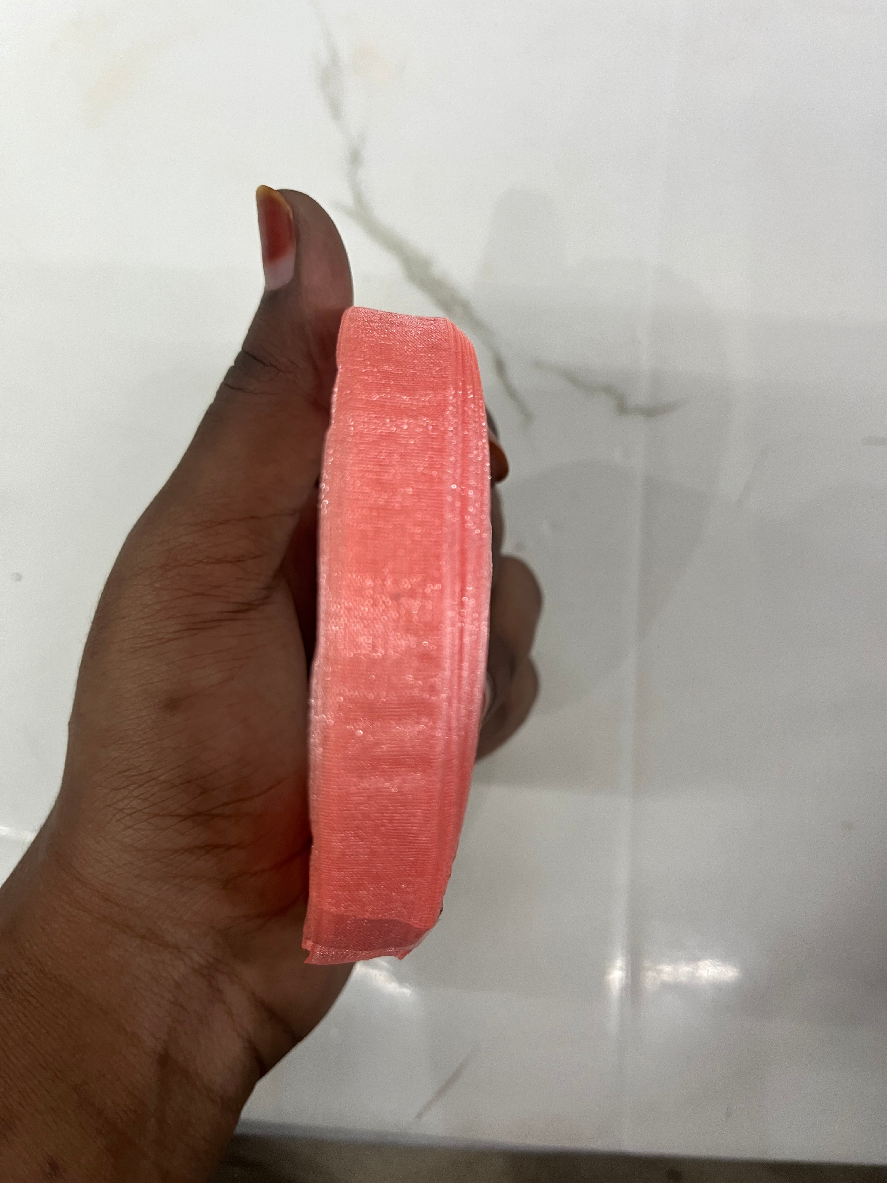 Peach Half inch organza ribbon