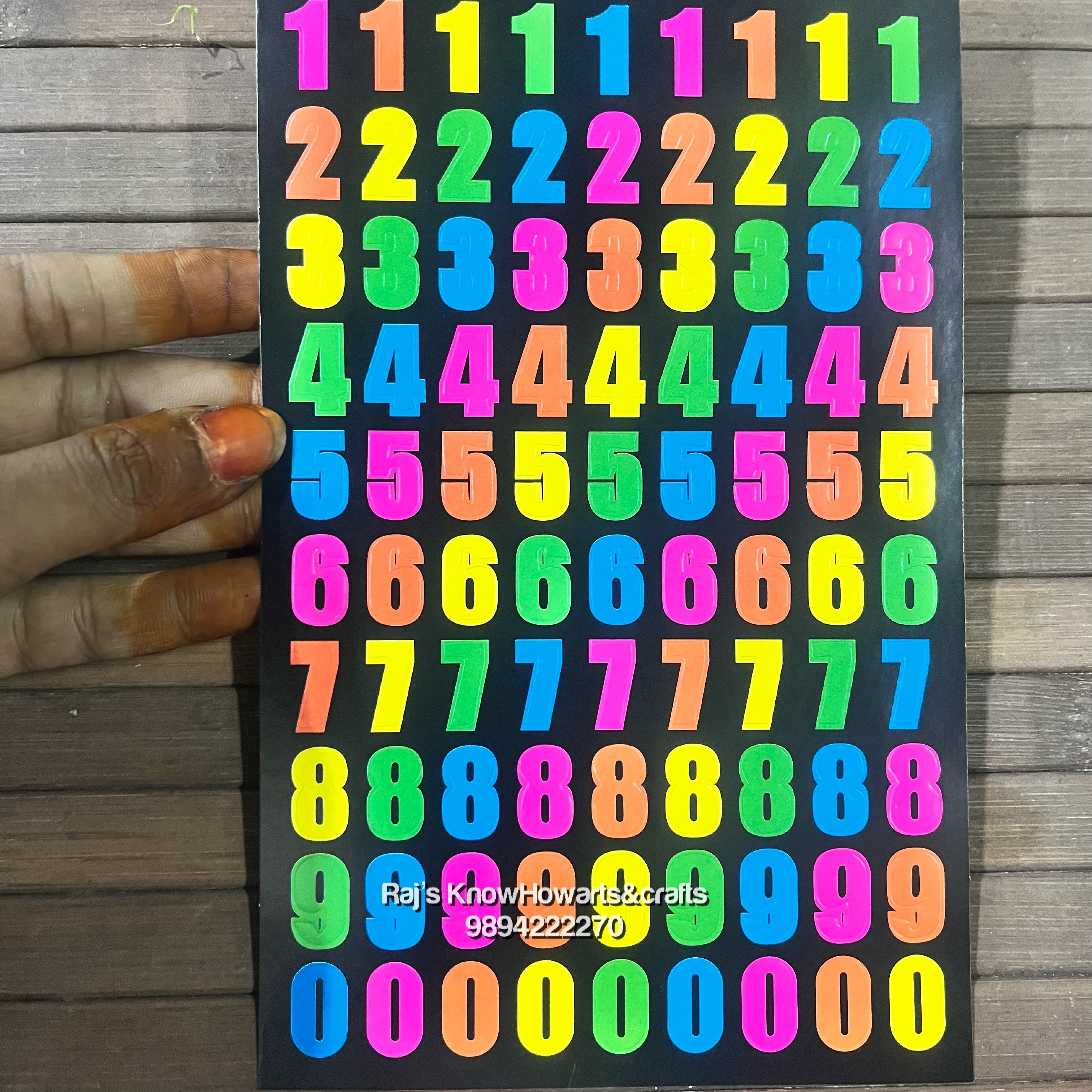 Coloured numbers stickers - ST25