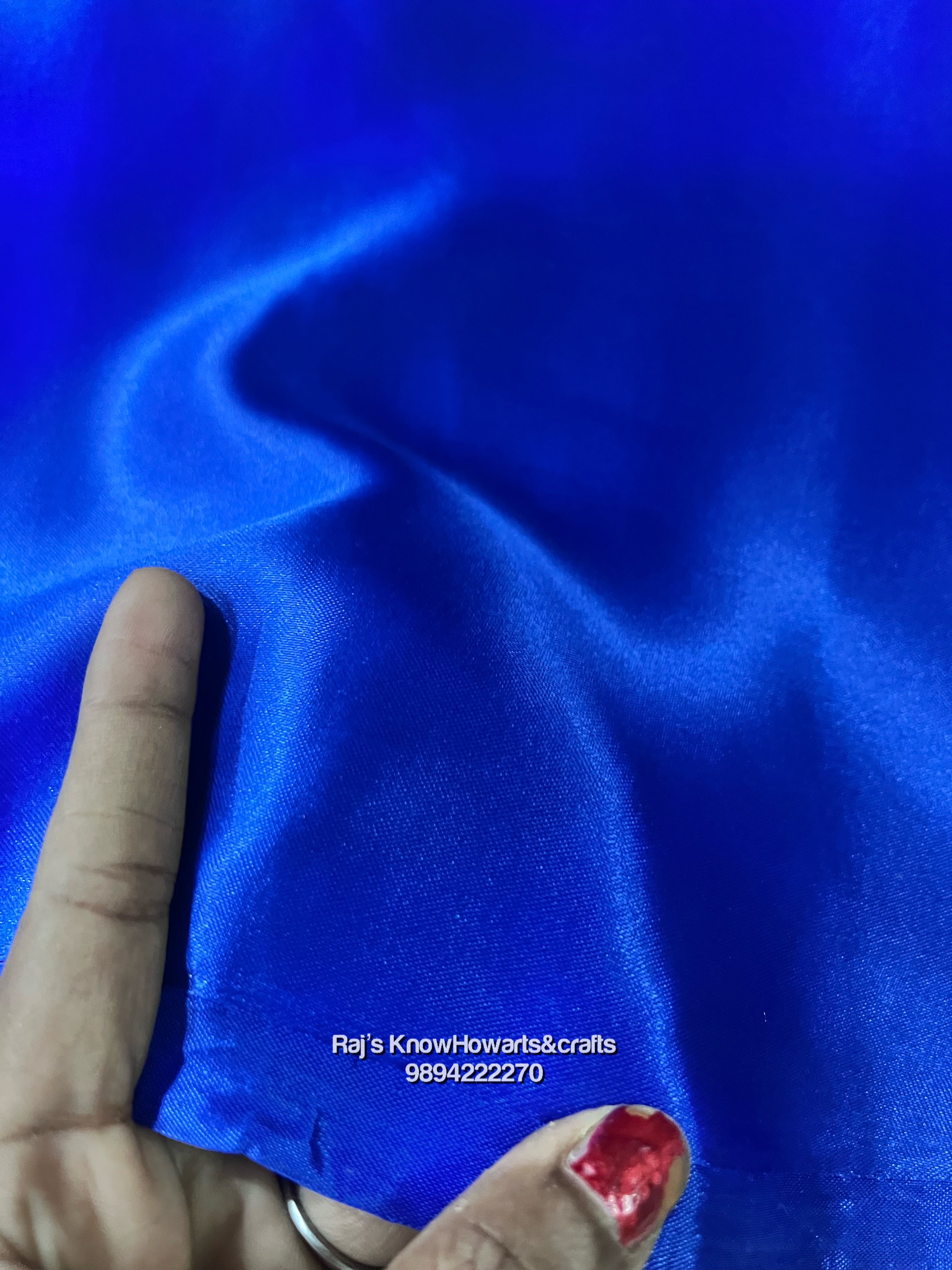 Royal blue colour Satin cloth - 1 Meter