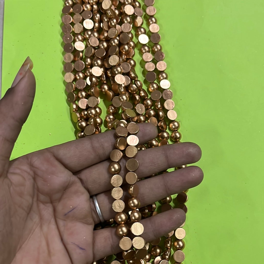 Gold   Half beads 8mm-500 beads in a punch 4