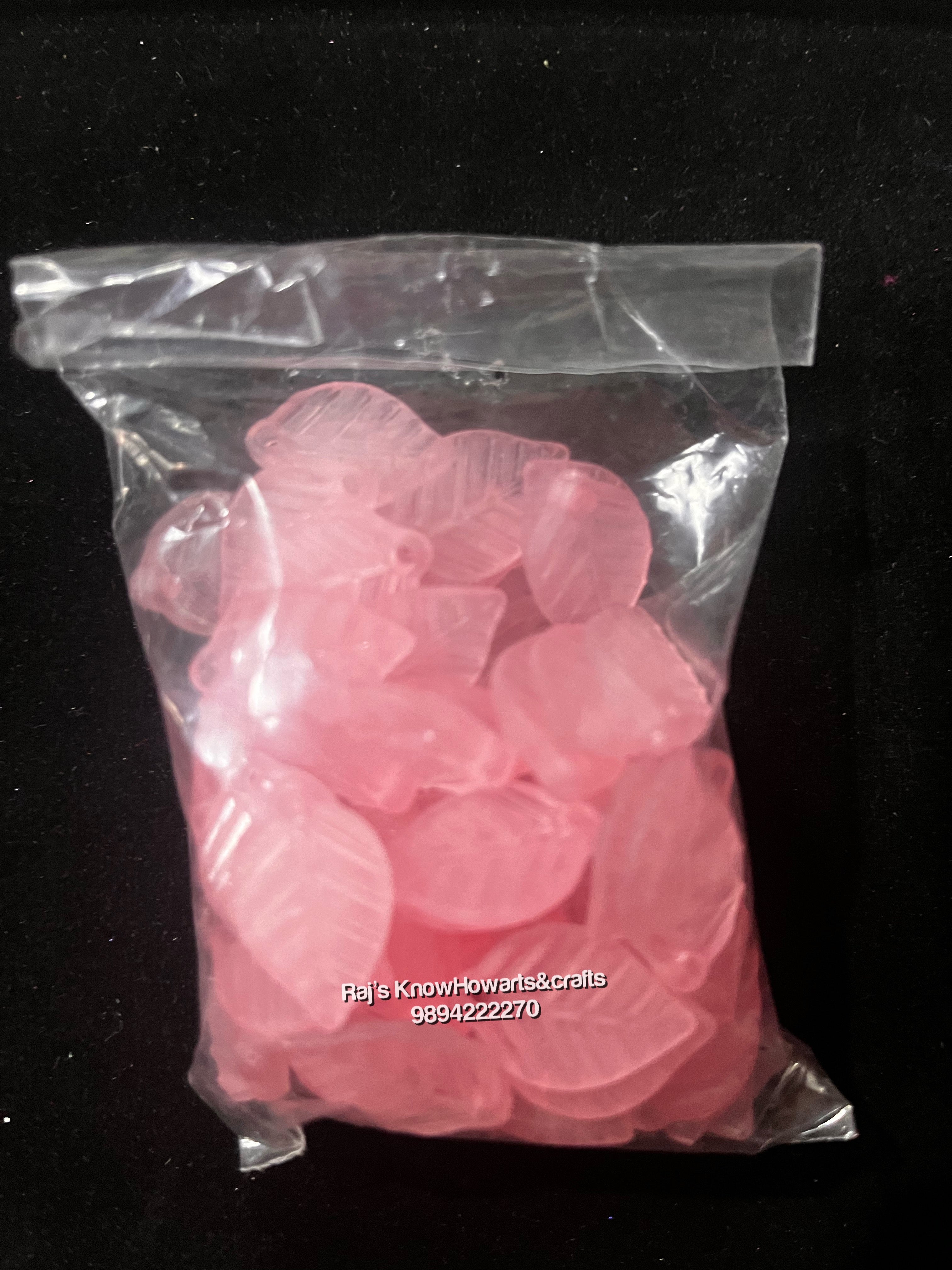 Light pink Leaf plain beads  - 50g in a pack