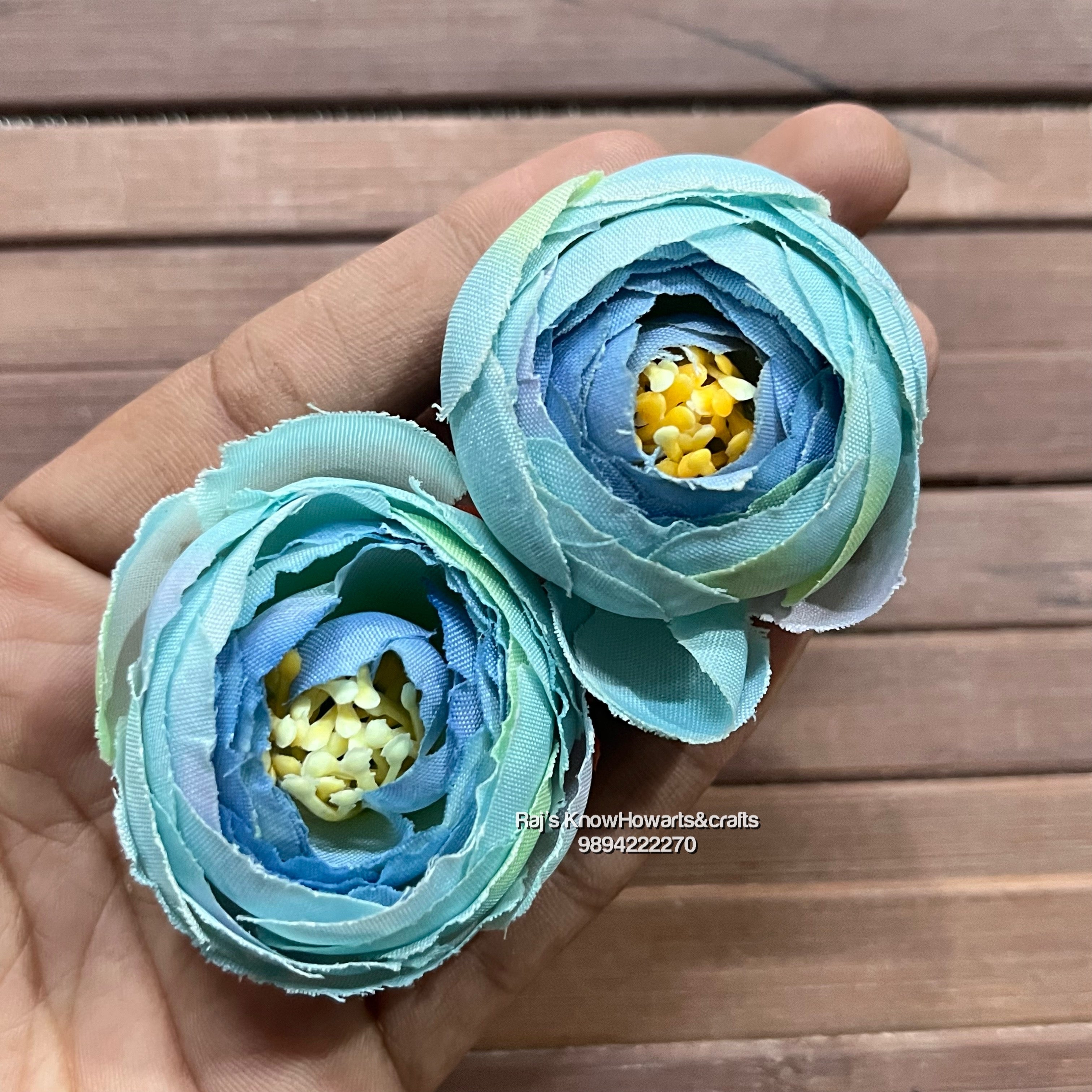 Medium Peonies Pastel Blue- 10 pc in a pack