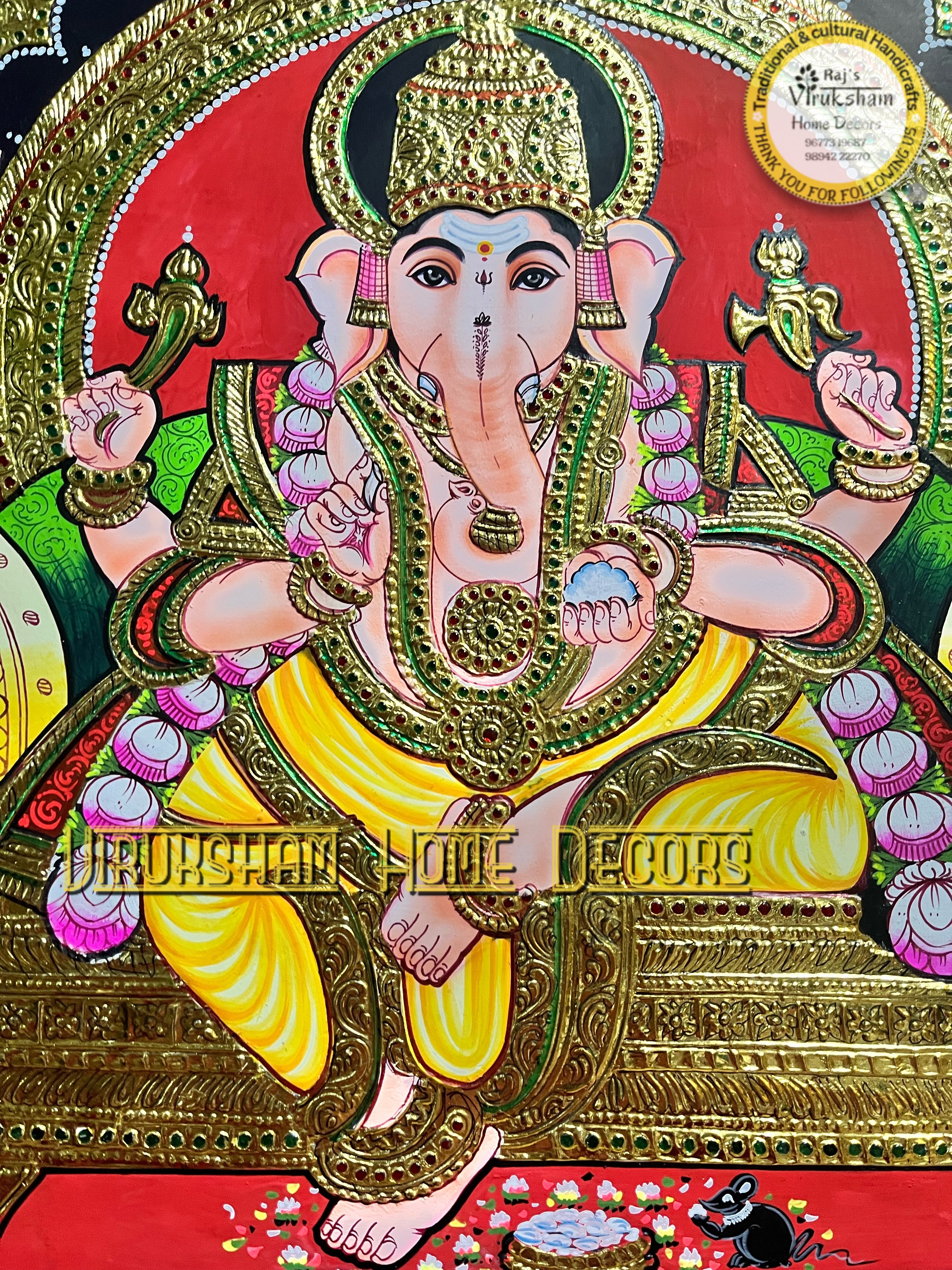 Vinayagar 18x24 Tanjore painting -1 board