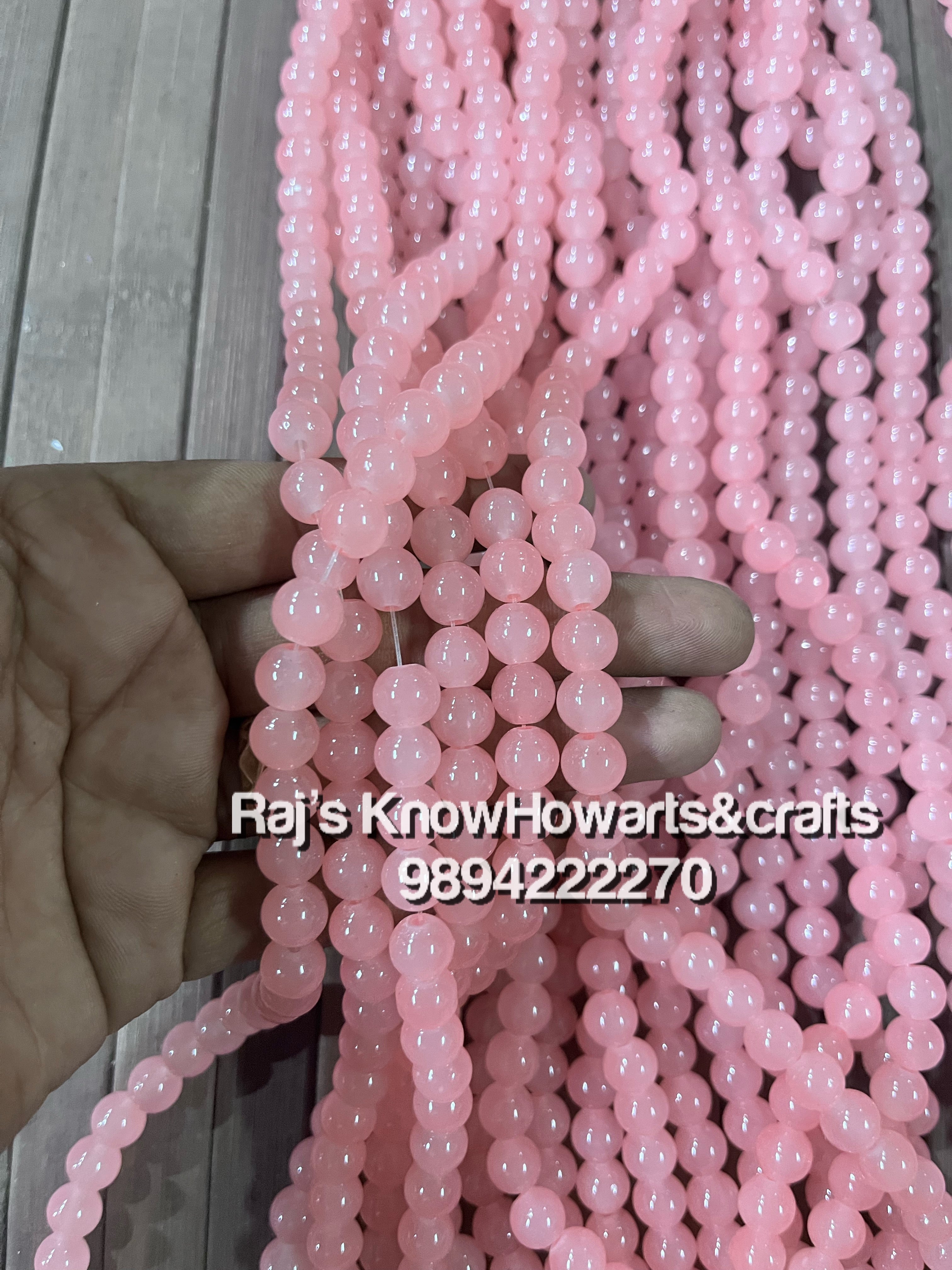 Bracelet beads light pink 8mm - 1 line