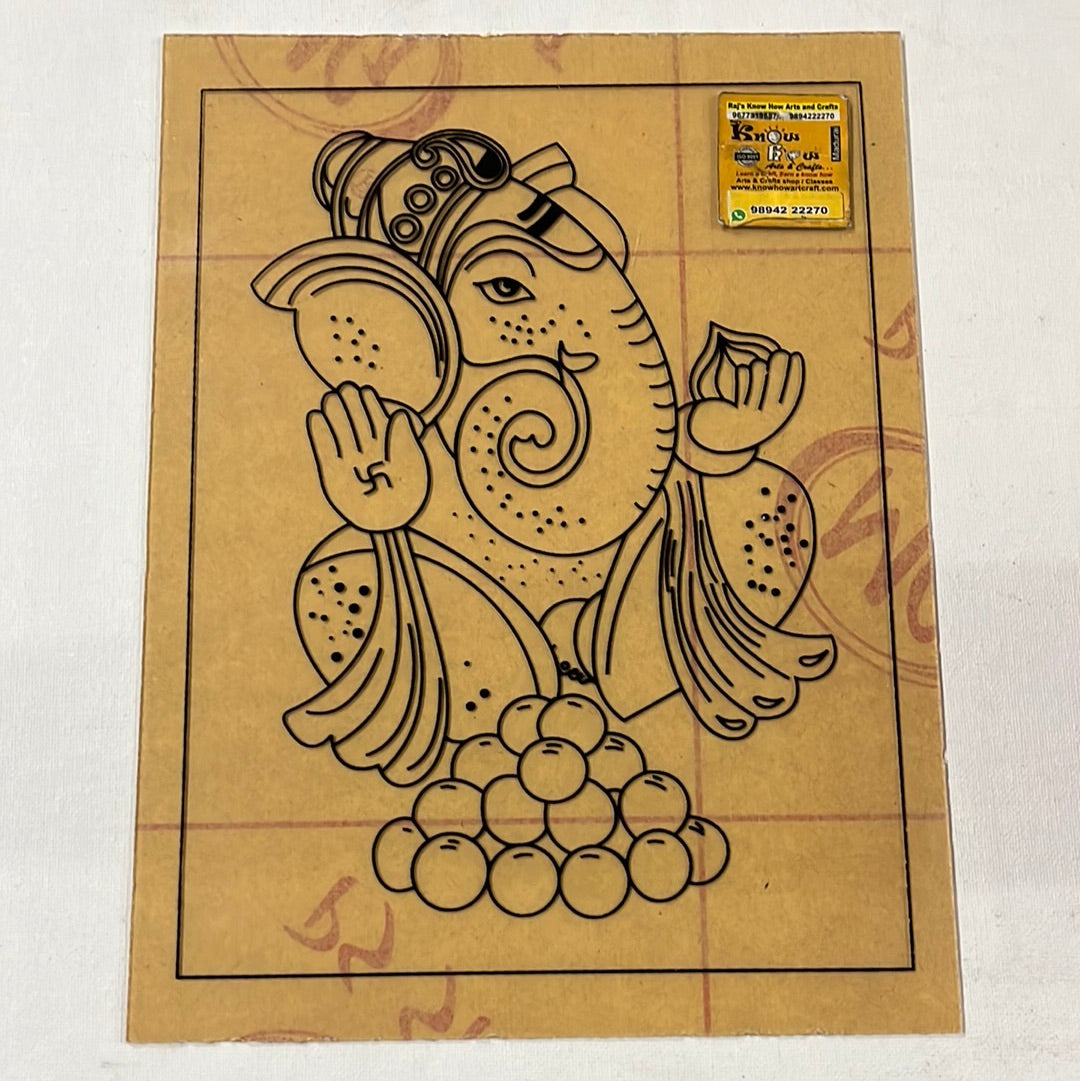 Lord Ganesha tanjore reverse glass painting